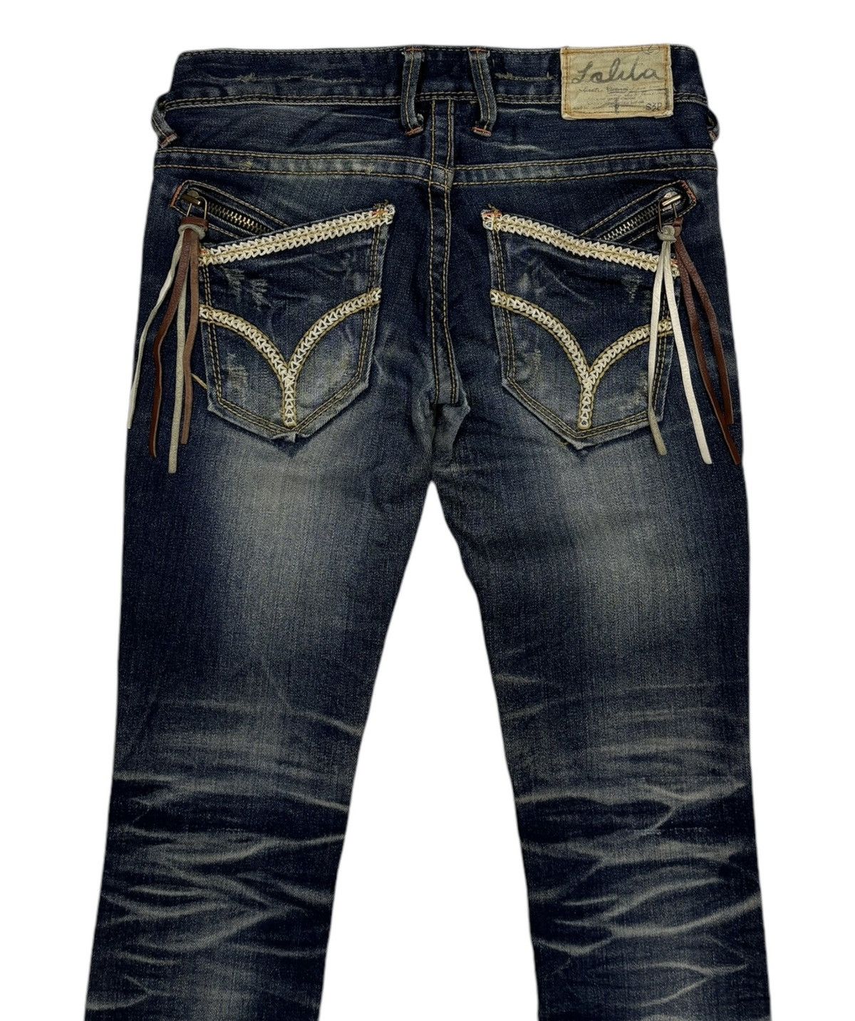 Japanese Brand 🔥Vintage Lolita Punk Skinny Jeans Washed Distressed Denim Size 27" / US 4 / IT 40 - 6 Thumbnail