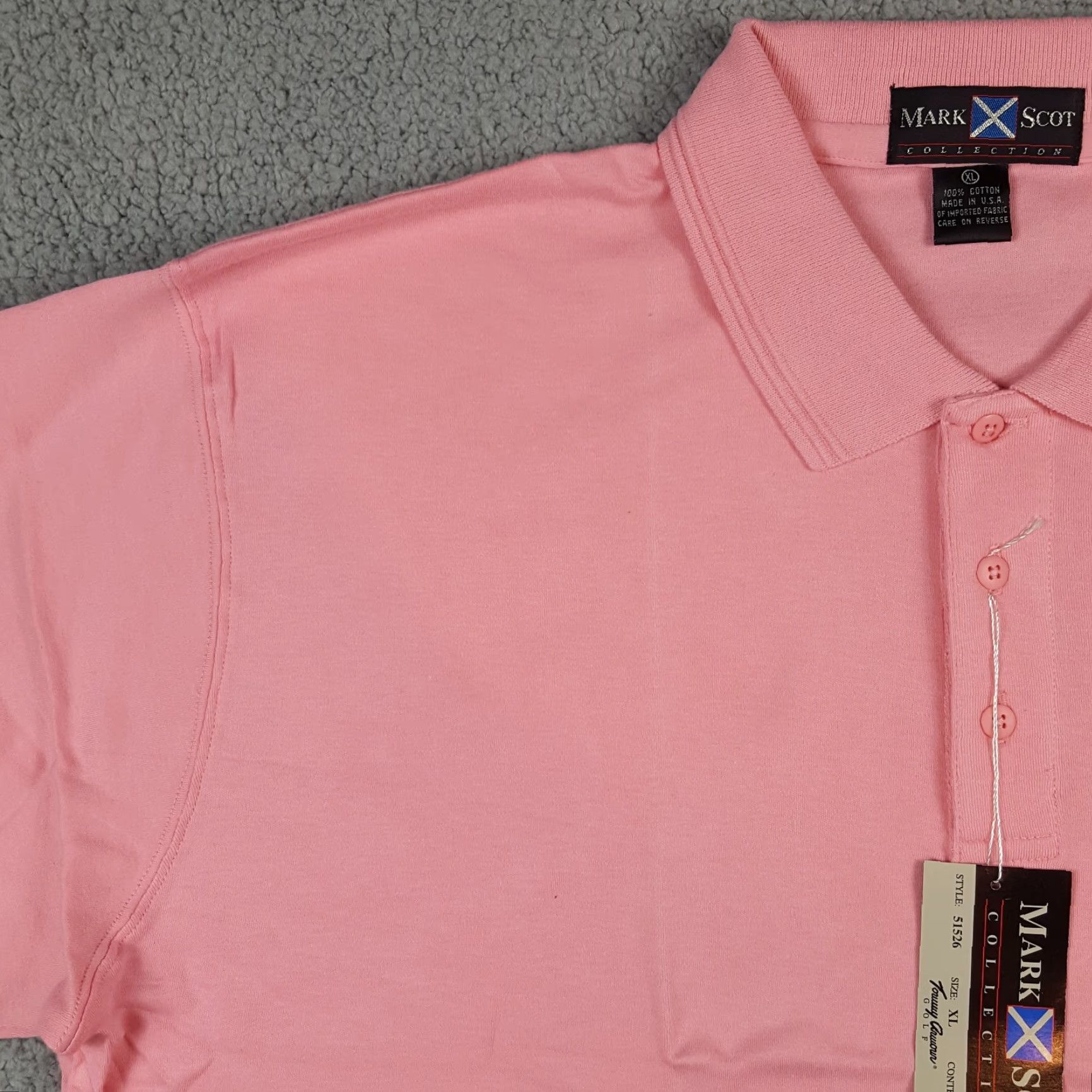 Vintage VINTAGE Mark Scot Polo Shirt Men XL Pink Short Sleeve Cotton 90s Preppy Casual Golf Surf Size US XL / EU 56 / 4 - 3 Thumbnail