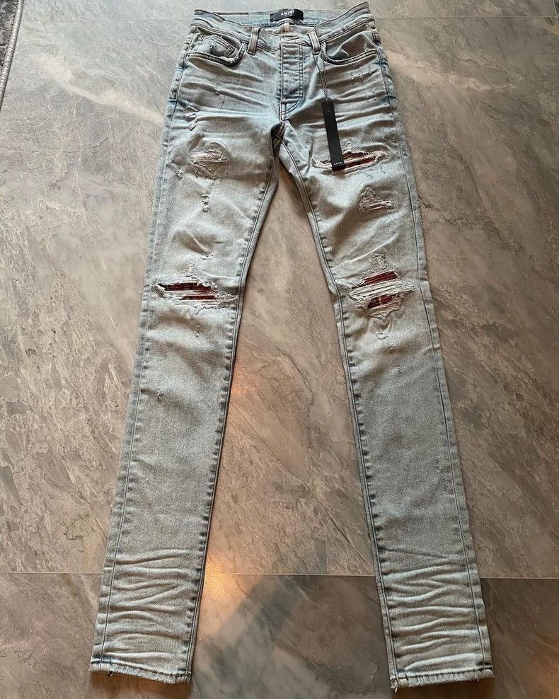 Amiri Amiri Wash Orange Floral Patchwork Jeans-2506 Size US 29 - 1 Thumbnail