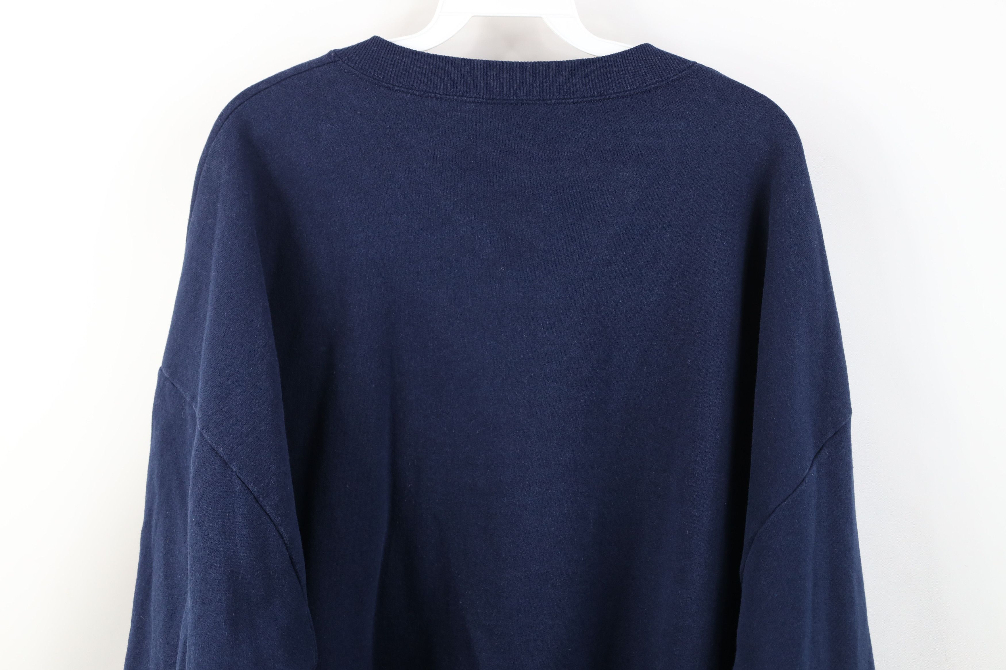 Vintage Vintage 90s Streetwear Heavy Crewneck Sweatshirt Navy Blue Size US XXL / EU 58 / 5 - 10 Thumbnail