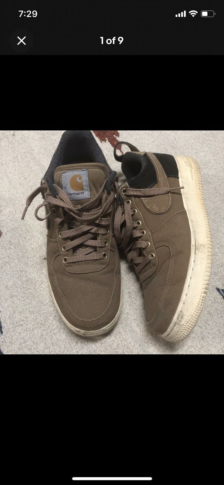 Carhartt × Nike × Vintage Vintage Nike AF1 x Carhartt air force 1 Size US 11 / EU 44 - 2 Thumbnail