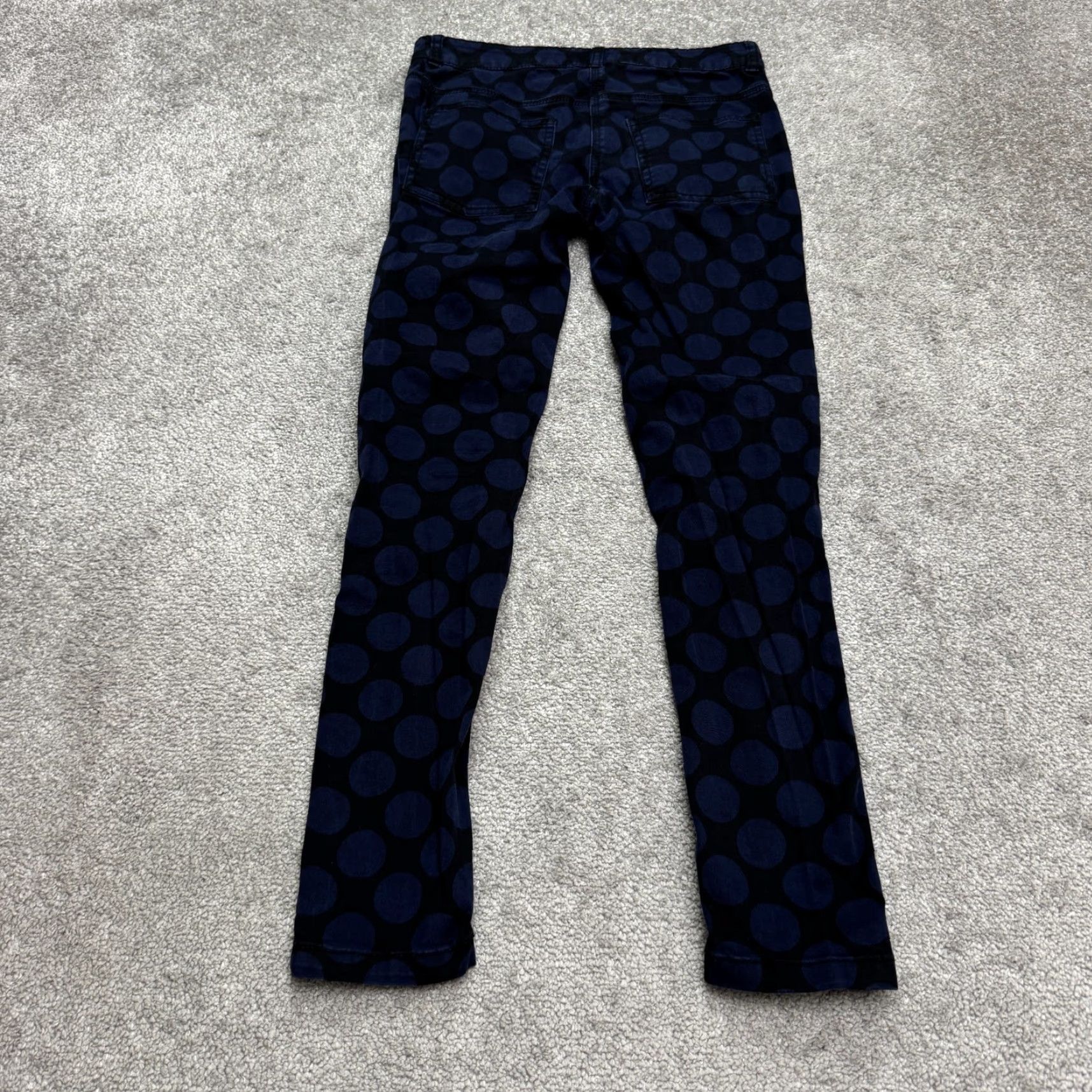 Vintage VERONIKA MAINE Slim Fit Skinny Jeans Women 6 Blue Black Polka Dot 28x27 Size 28" / US 6 / IT 42 - 2 Thumbnail