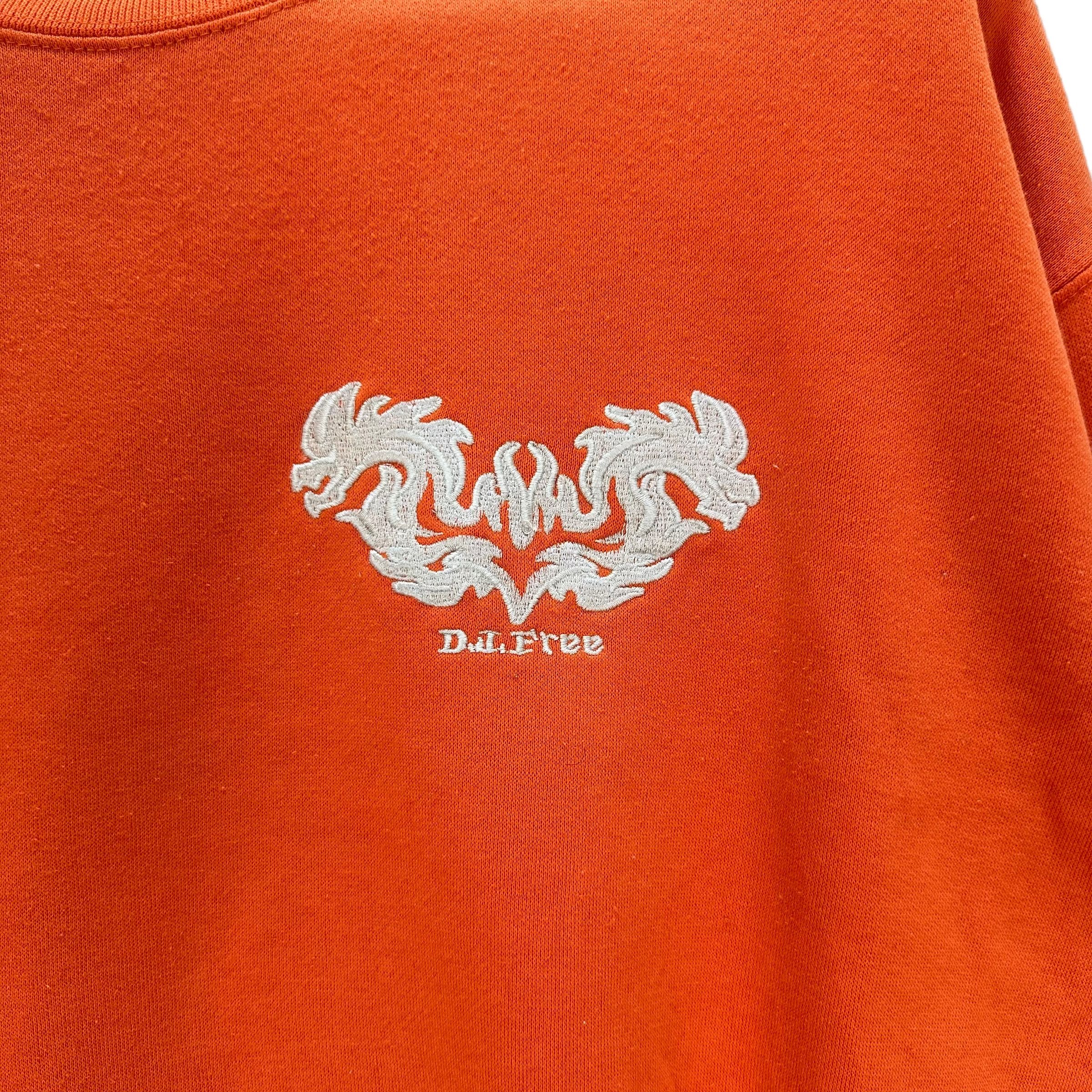 Japanese Brand DJ FREE EMBROIDERY BIG LOGO ORANGE SWEATSHIRT #8700-021 Size US L / EU 52-54 / 3 - 5 Thumbnail