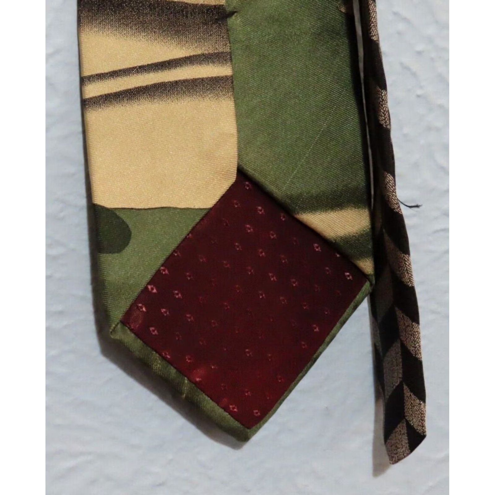 Vintage Pebble Beach Golfer Silk Necktie Black Tan USA Made Mens Tie Golf Size ONE SIZE - 4 Thumbnail