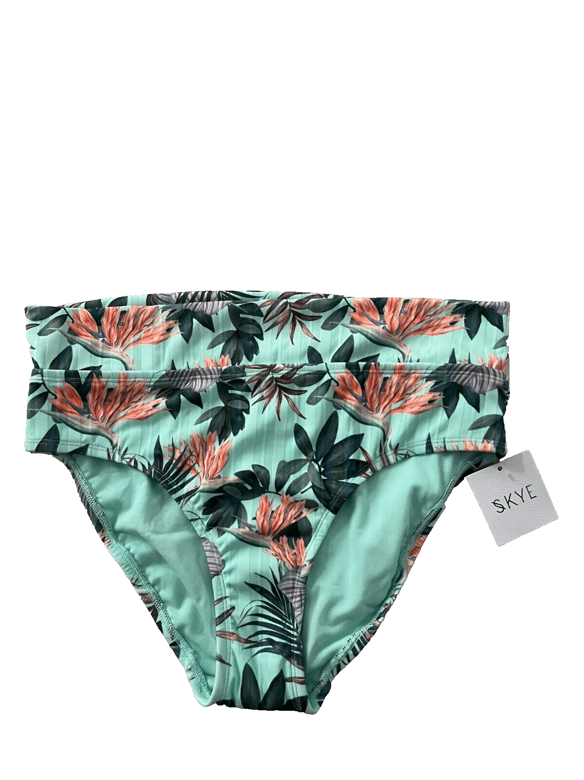 Other Skye Foldover Mid Waist Swim Bikini Bottom Spearmint ( S ) Size 28" / US 6 / IT 42 - 3 Thumbnail