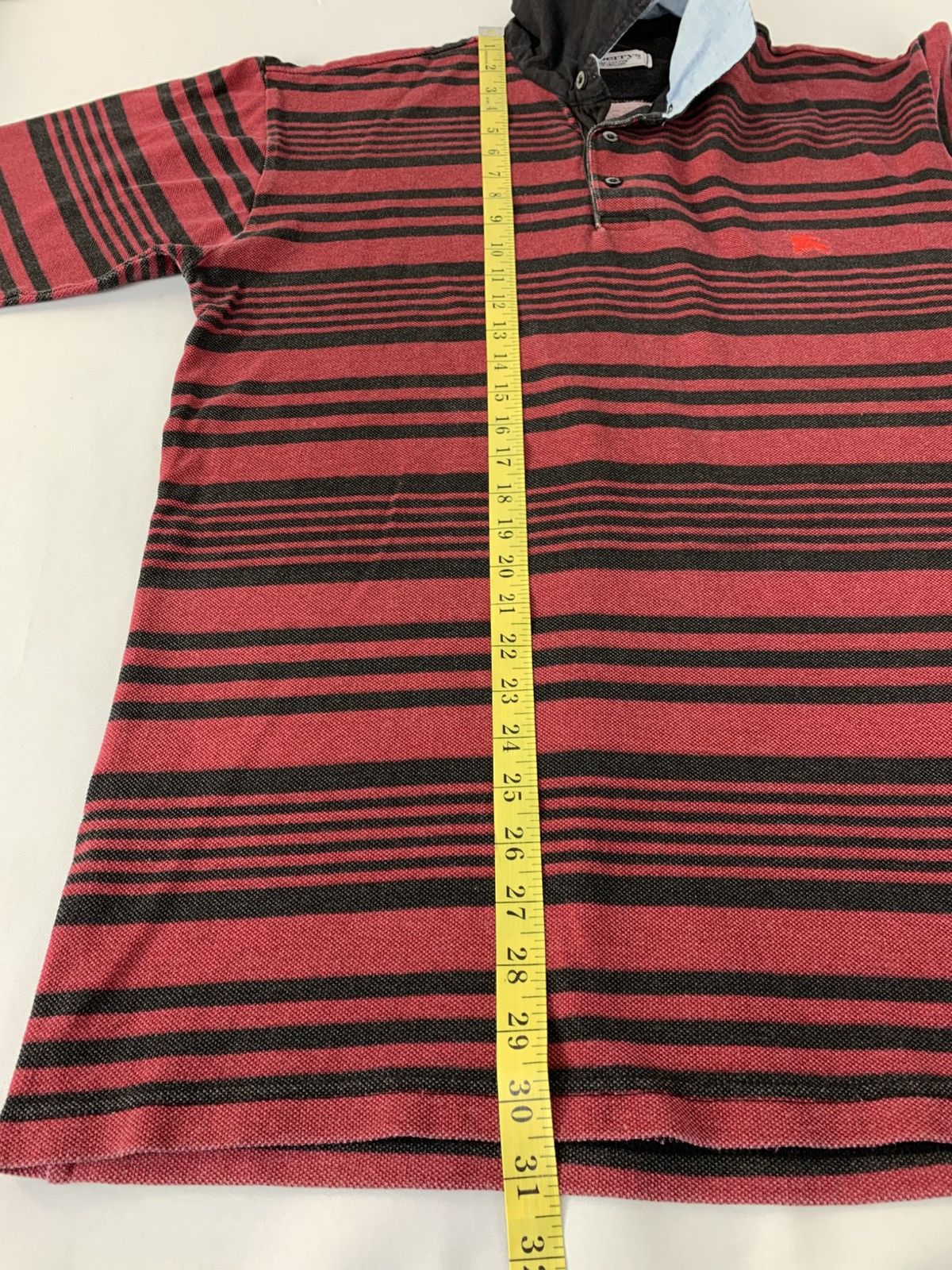 Burberry 90s Burberrys London Red Striped Polo Tee T-shirt Size US XL / EU 56 / 4 - 9 Thumbnail