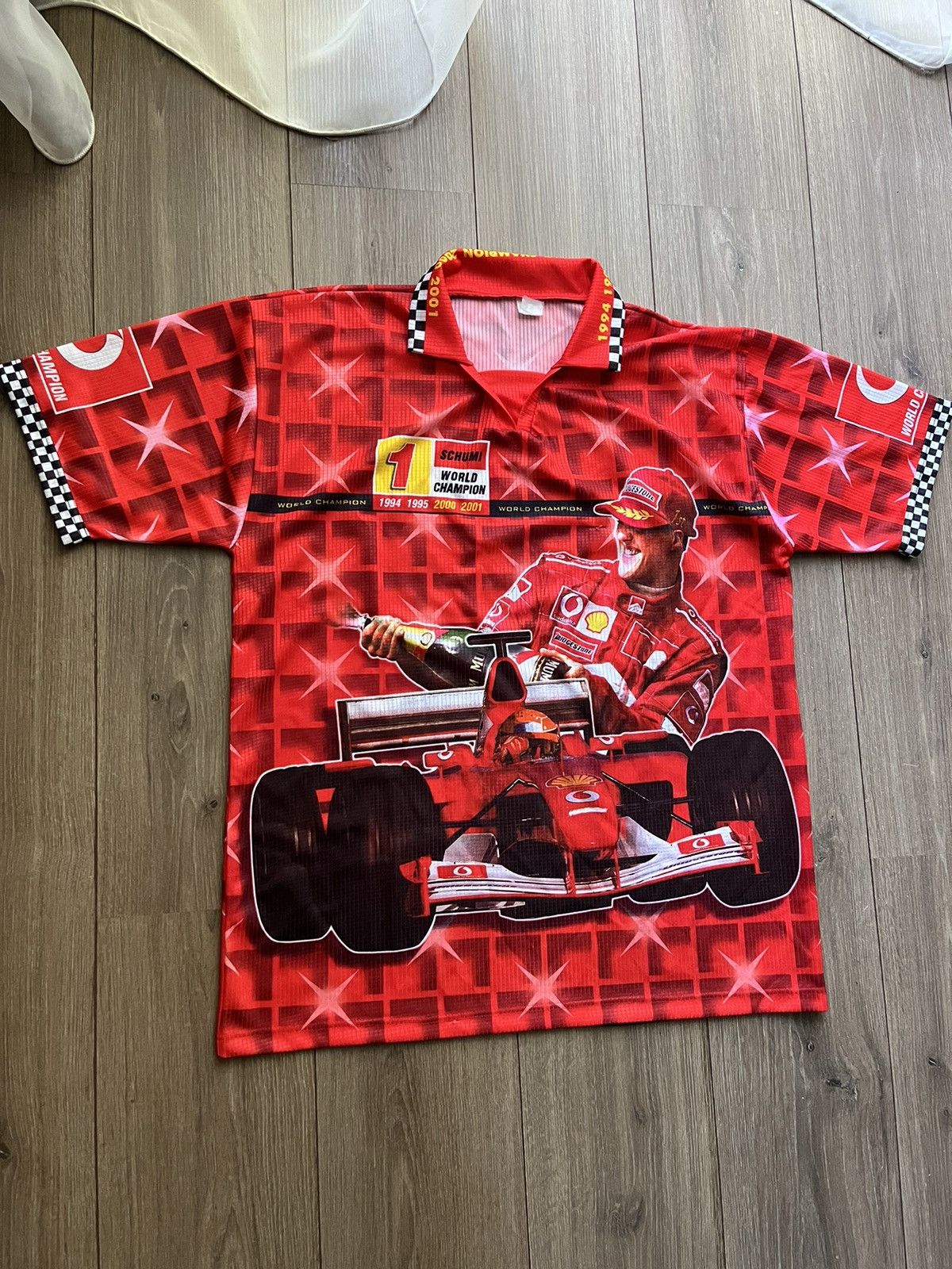 Vintage vintage Ferrari x Michael Schumacher 🇮🇹 fan shirt Size US XL / EU 56 / 4 - 3 Thumbnail