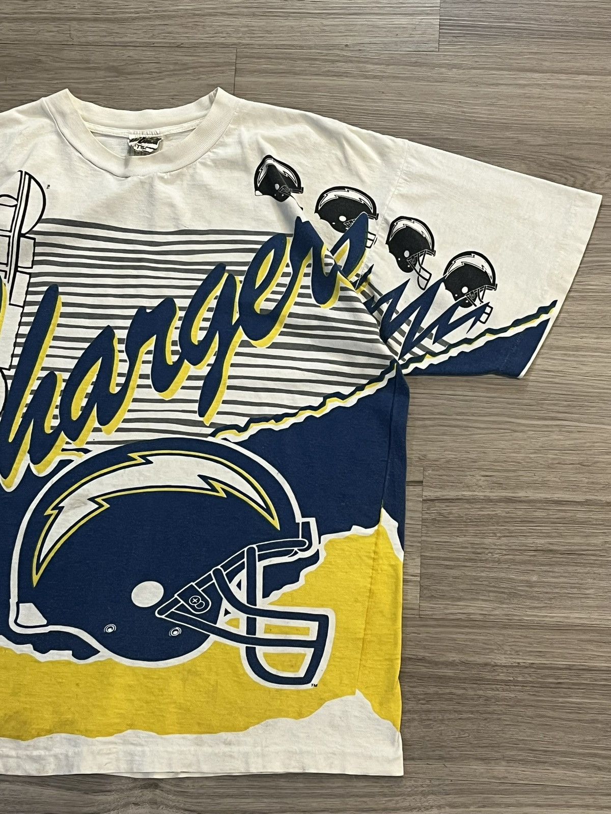 Vintage 90s AOP San Diego Chargers Magic Johnson T’s Shirt