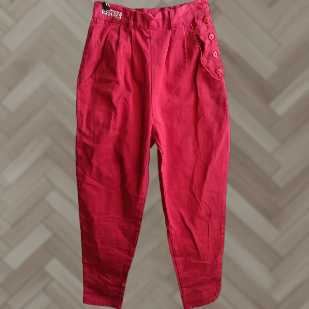 VINTAGE Hang Ten High Waist Jeans 23x29 sz 3 Red 1980s Womens