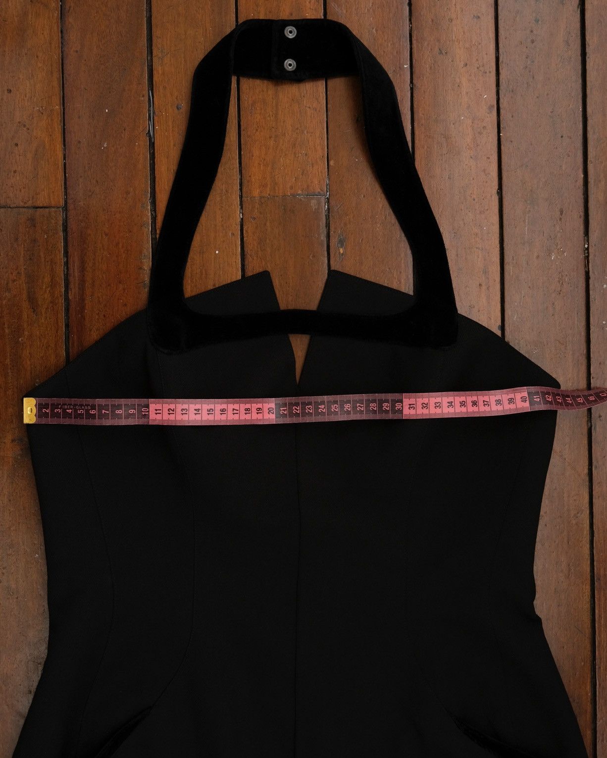 Thierry Mugler F/W 1998 Thierry Mugler Runway Velvet Trim Halter Hourglass Size M / US 6-8 / IT 42-44 - 13 Thumbnail