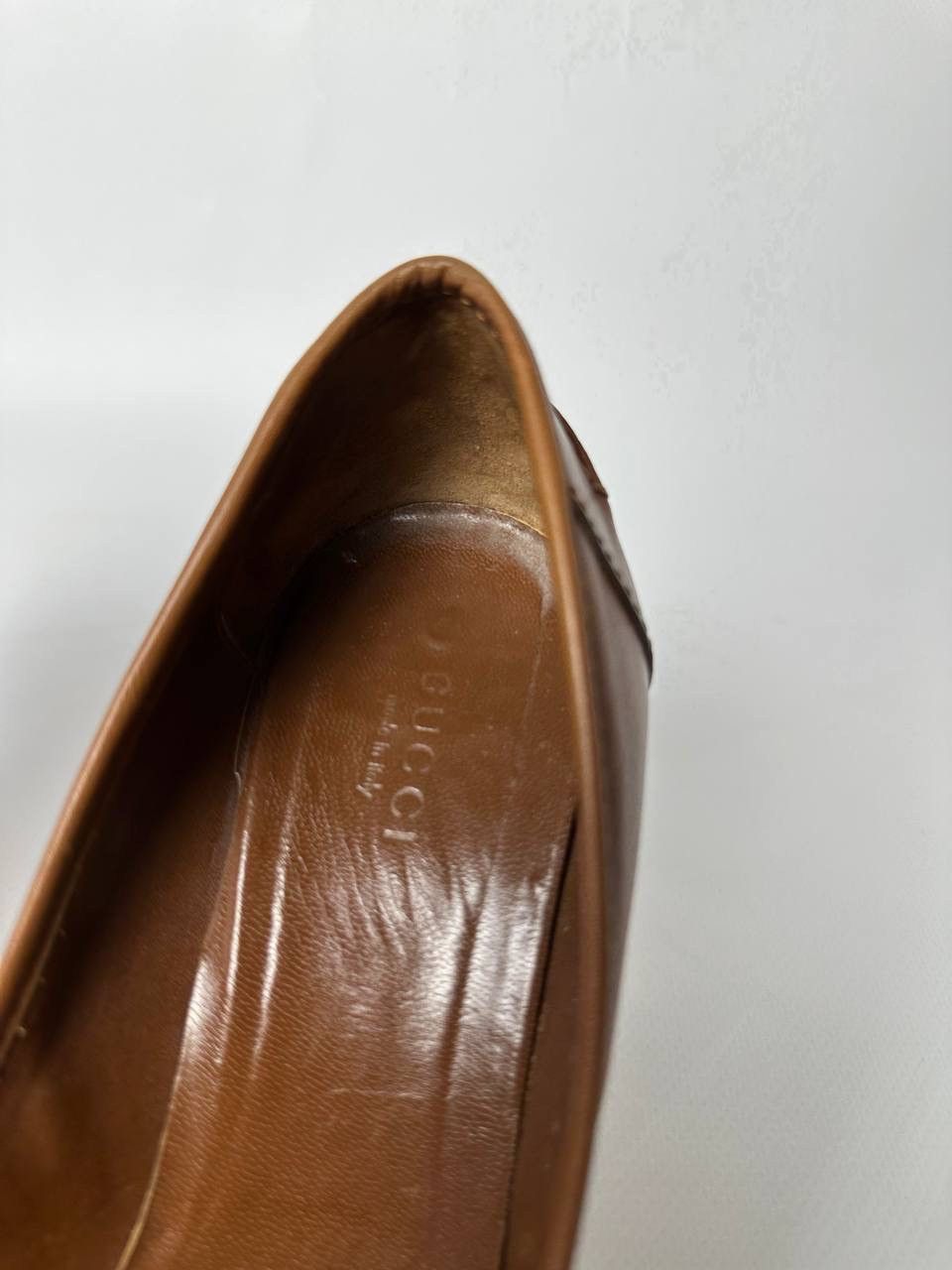 Gucci Gucci Brown Leather Vintage Heels Bamboo Detail Pumps Size US 8 / IT 38 - 12 Thumbnail