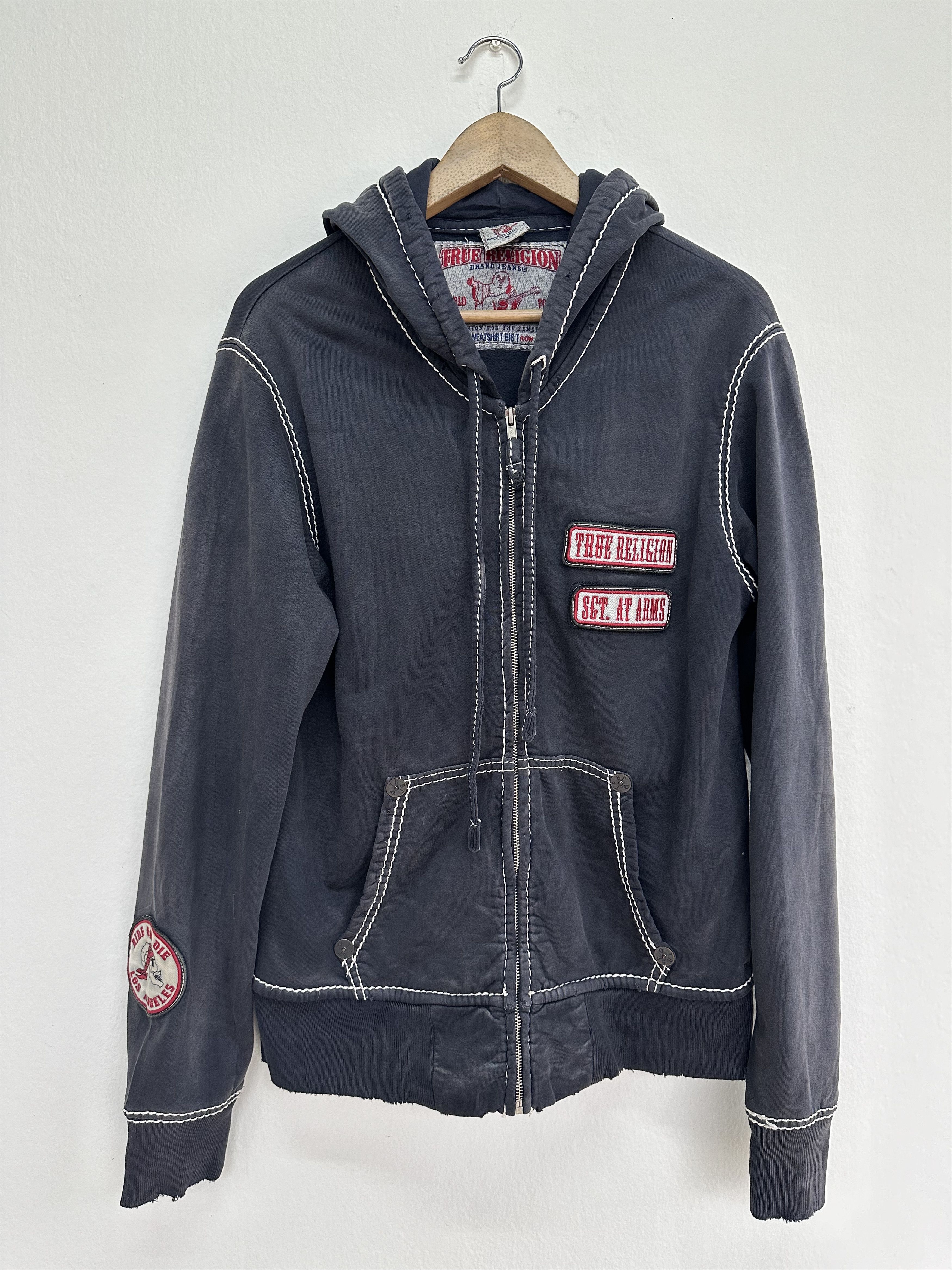 True Religion Vtg Distressed True Religion Ride Or Die L.A Big T Hoodie Size US M / EU 48-50 / 2 - 1 Thumbnail