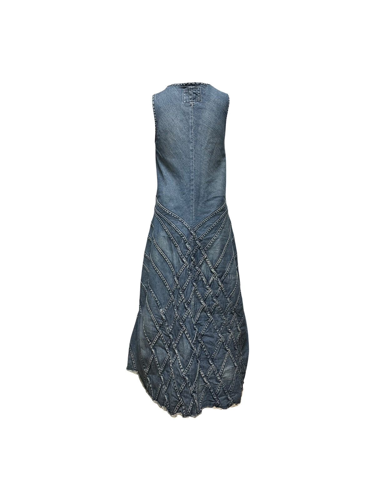 Junya Watanabe JUNYA WATANABE Asymmetric Patchwork Denim Midi Dress Size XS / US 0-2 / IT 36-38 - 2 Thumbnail