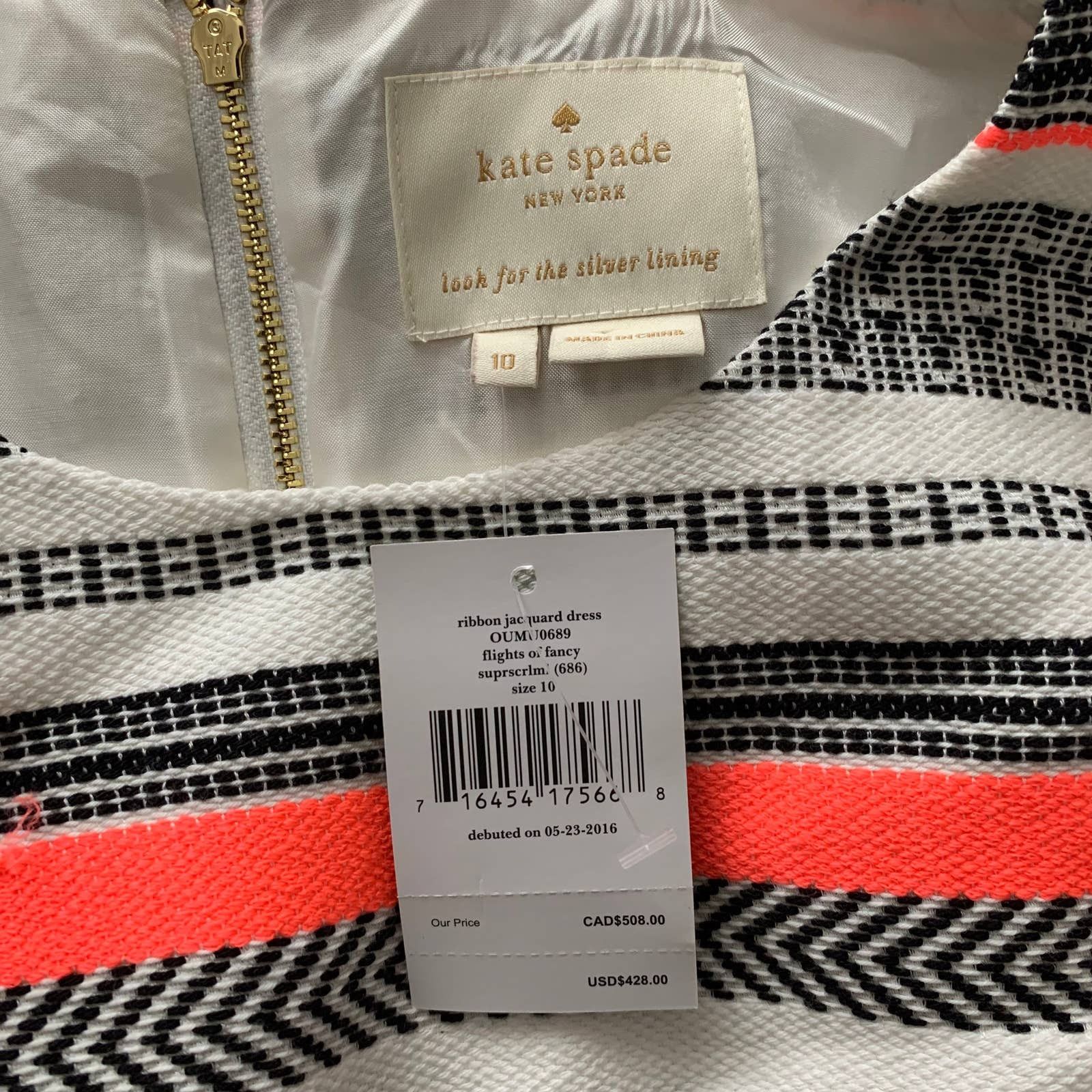 Kate Spade NEW Kate Spade Flights of Fancy Ribbon Jacquard Dress 10 Size L / US 10 / IT 46 - 7 Thumbnail