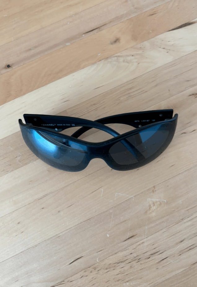 Chanel CHANEL SUNGLASSES 5073 LOGO Black Wrap Metal Vintage Iconic Size ONE SIZE - 2 Thumbnail