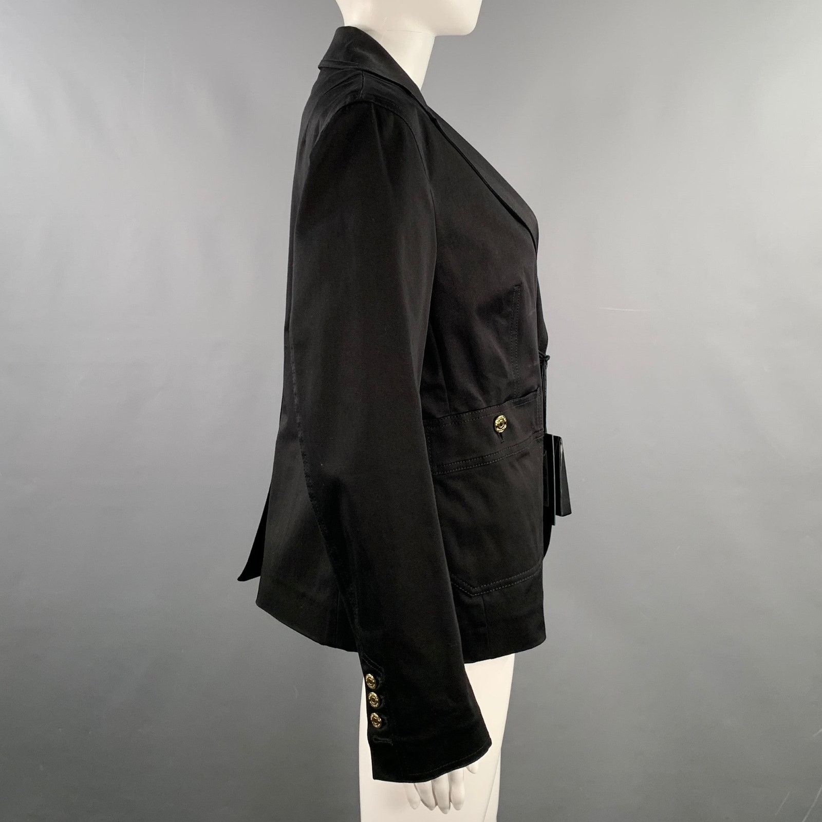 Dsquared2 DSQUARED2 Size 8 Black Cotton Blend Single Breasted Jacket Size M / US 6-8 / IT 42-44 - 2 Thumbnail