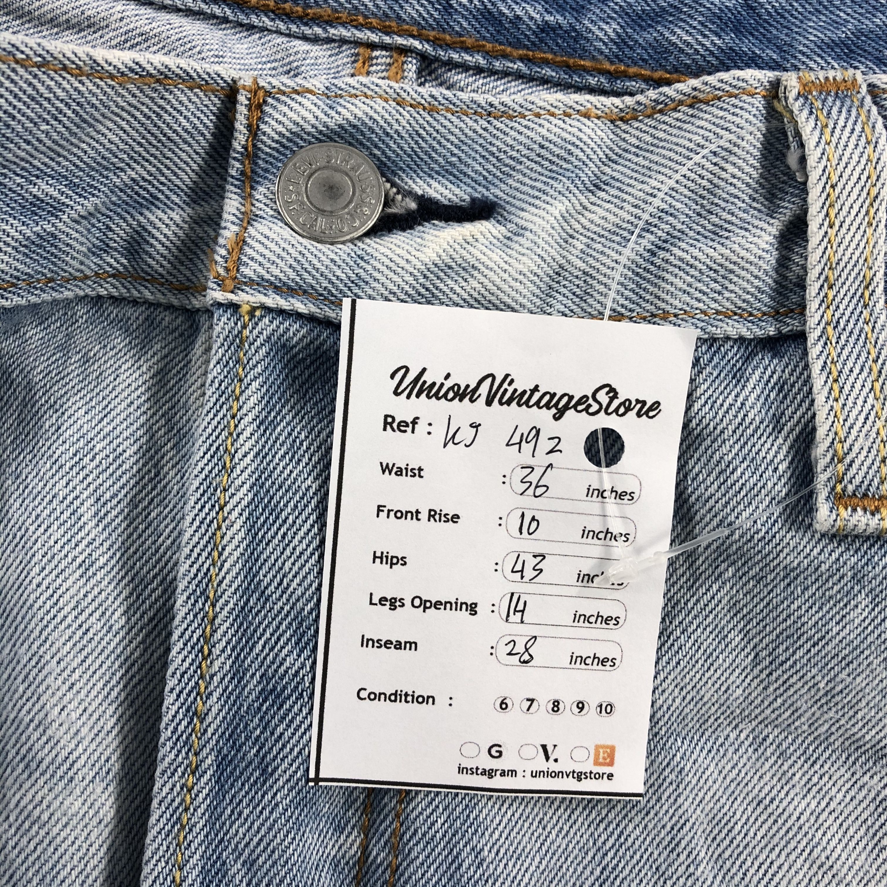Levi's Distress Levis 501 ct Jeans Light Wash Denim KJ492 Size US 36 / EU 52 - 14 Thumbnail