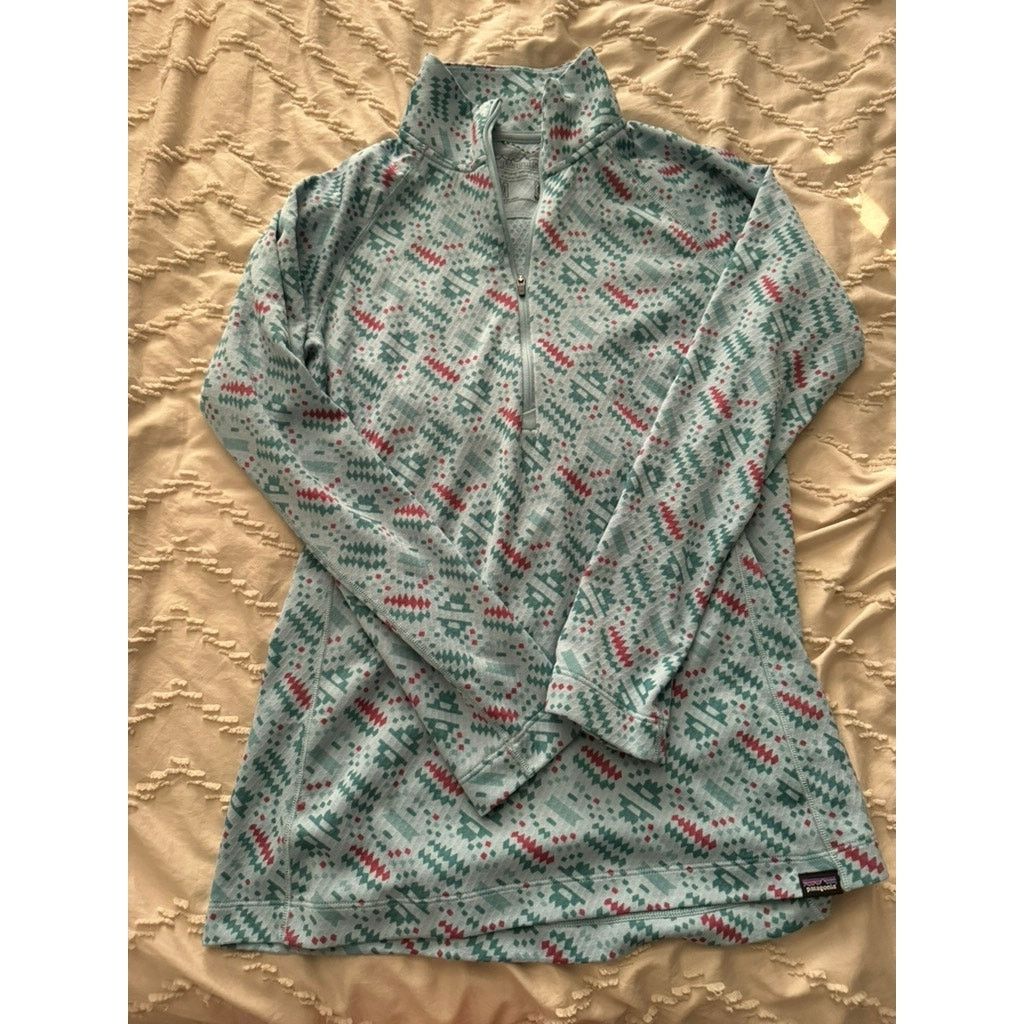 Patagonia Patagonia Blue Aztec Midweight 1/4Zip Long Sleeve Base Layer Size M / US 6-8 / IT 42-44 - 1 Thumbnail