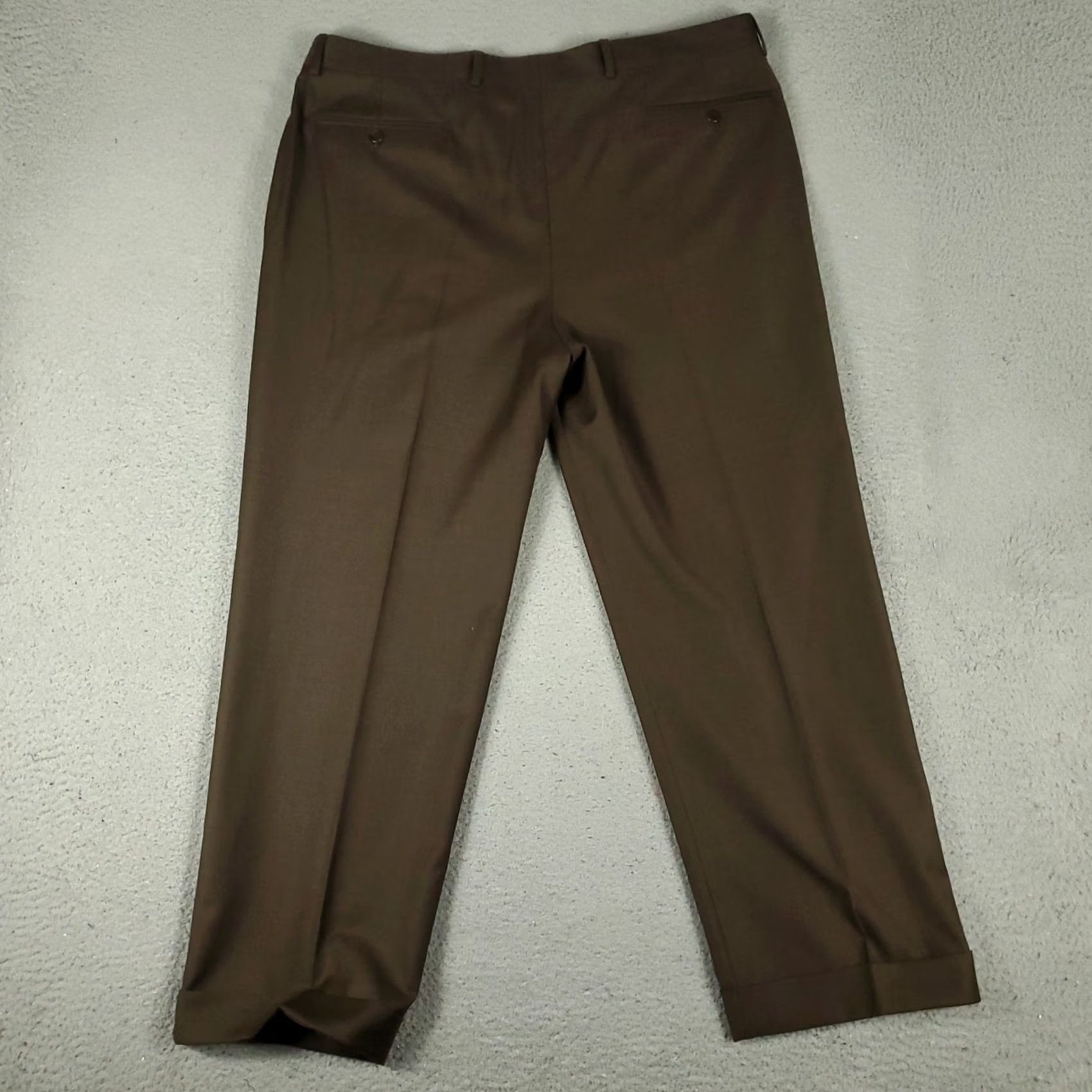 Zanella Zanella Pants Mens 40x30 Brown Bennett Wool Slacks Pleated Trousers Chino Dress Pants Regular Wool Front Pleated Long URL: not applicable Size US 40 / EU 56 - 7 Thumbnail