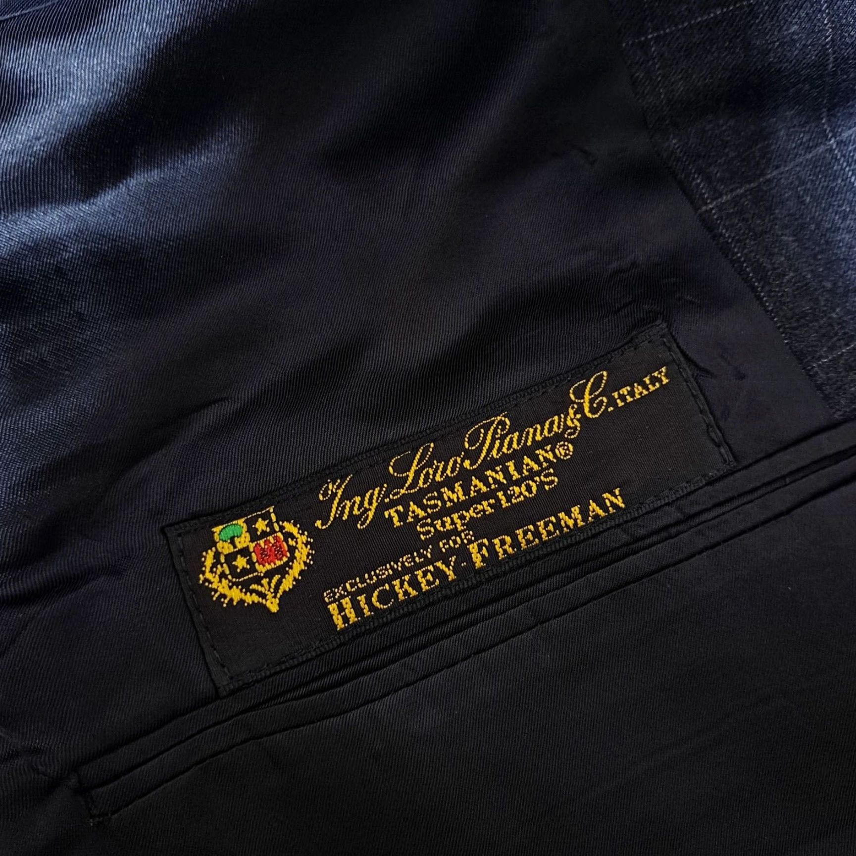 Vintage Hickey Freeman Blazer Men 44 Gray Loro Piana Wool Tasmanian Super 120 Heritage Size 44R - 4 Thumbnail