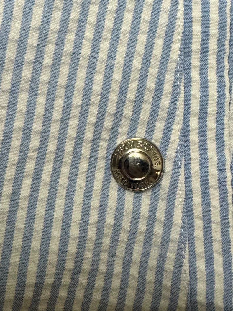 Thom Browne Thom Browne Blue and white striped baseball jacket Size US M / EU 48-50 / 2 - 7 Thumbnail