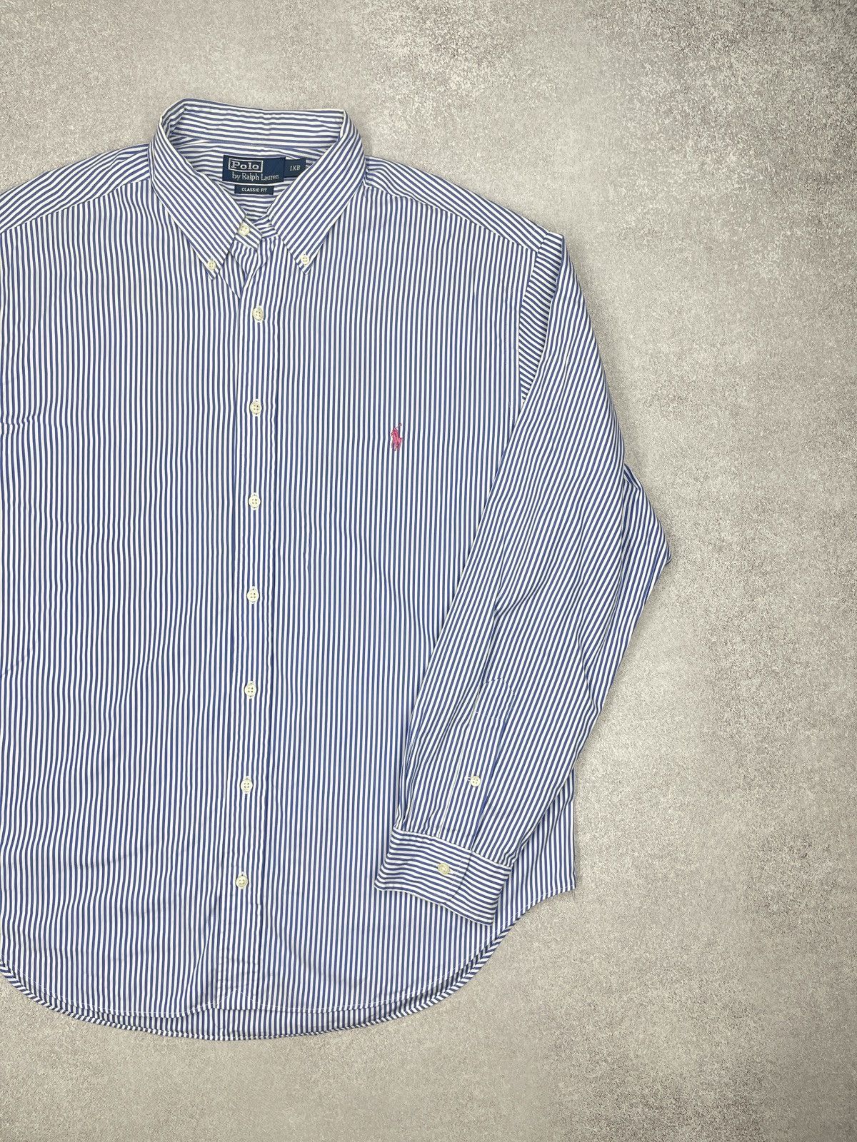 Polo Ralph Lauren Vintage Polo Ralph Lauren Striped Shirt Blue Y2K RRL Size XL Size US XL / EU 56 / 4 - 3 Thumbnail