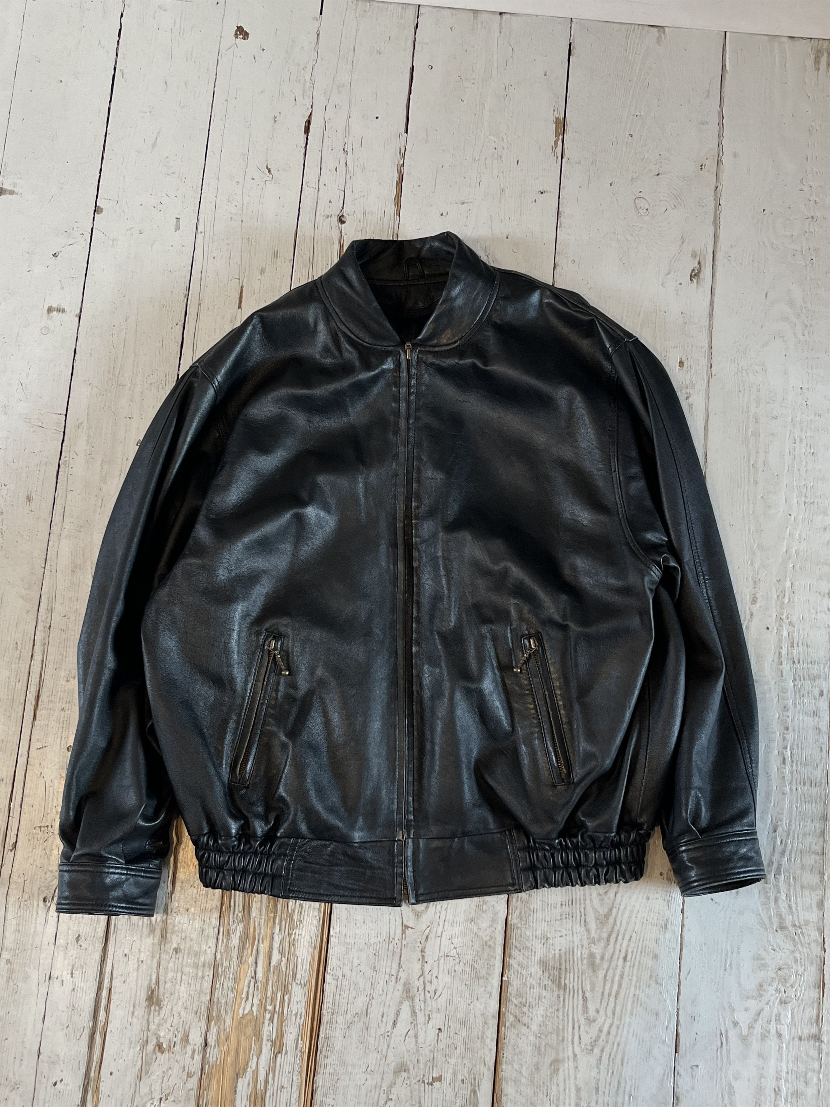 Vintage 90s Real Leather Opium Oversized Jacket Size US XL / EU 56 / 4 - 3 Thumbnail
