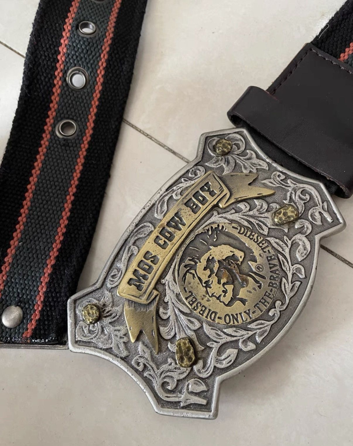 Diesel Diesel Vintage Mohican Belt with Large Metal Buckle Size ONE SIZE - 4 Thumbnail