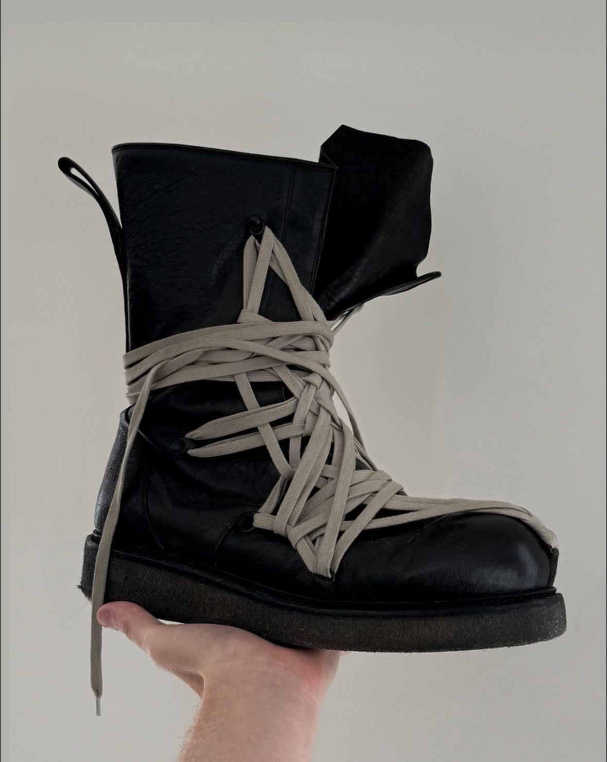 Rick Owens Rick Owens Megalace Army Bozo Boots Size US 12.5 / EU 45-46 - 1 Thumbnail