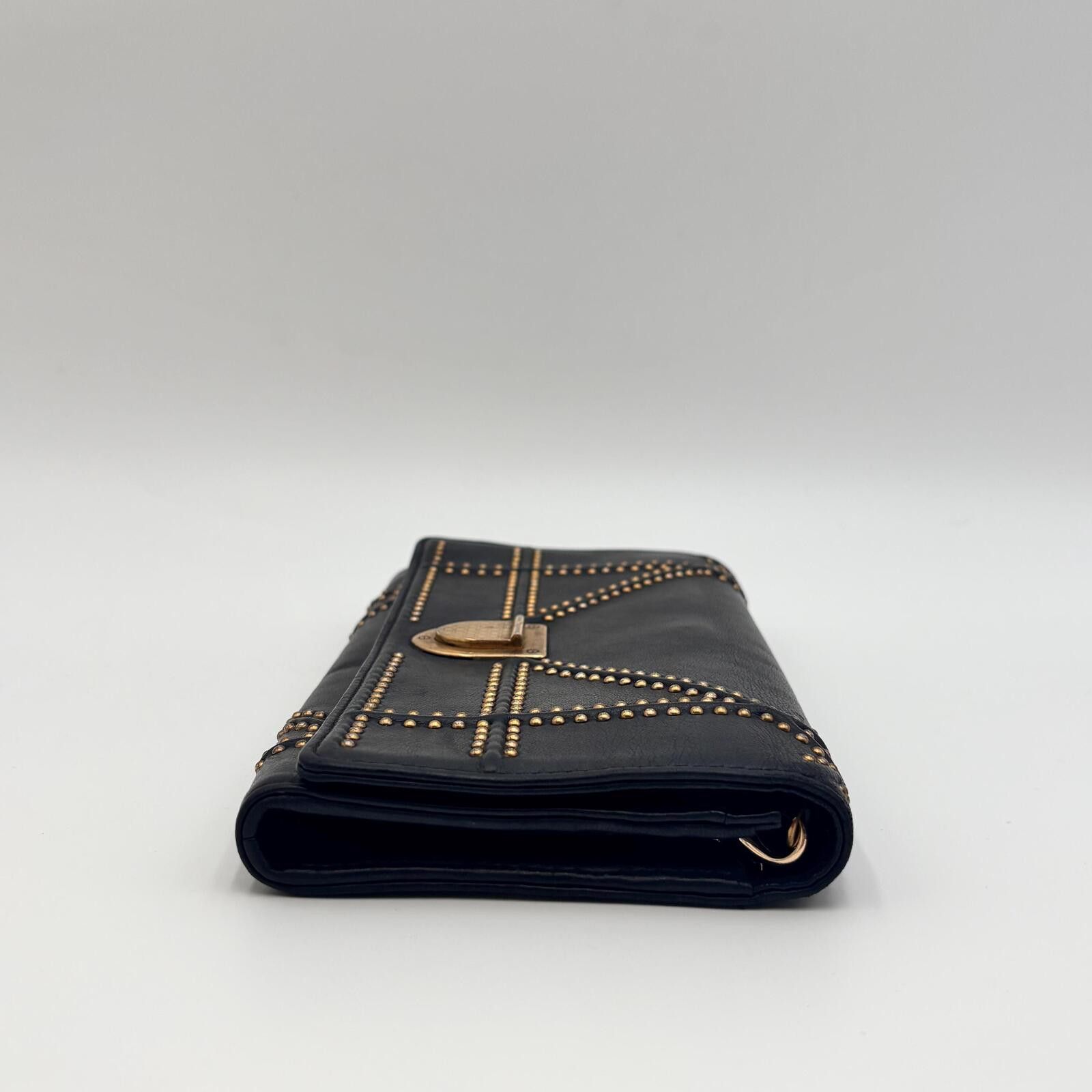 Dior Christian Dior Studded Leather Chain Wallet / Clutch – Black Size ONE SIZE - 4 Thumbnail