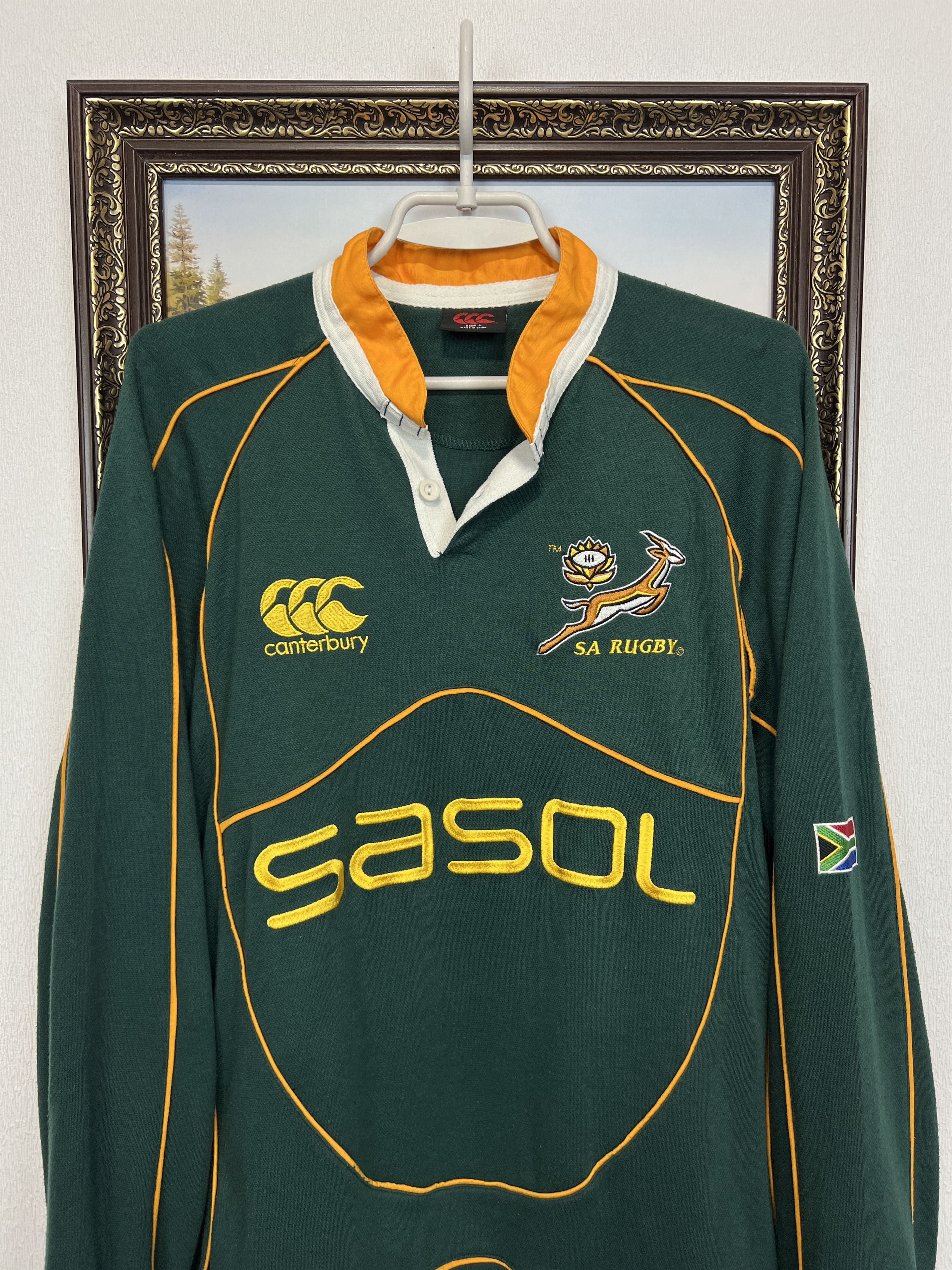 Vintage Canterbury South Africa Rugby Union Jersey Long Sleeve Size US L / EU 52-54 / 3 - 2 Thumbnail