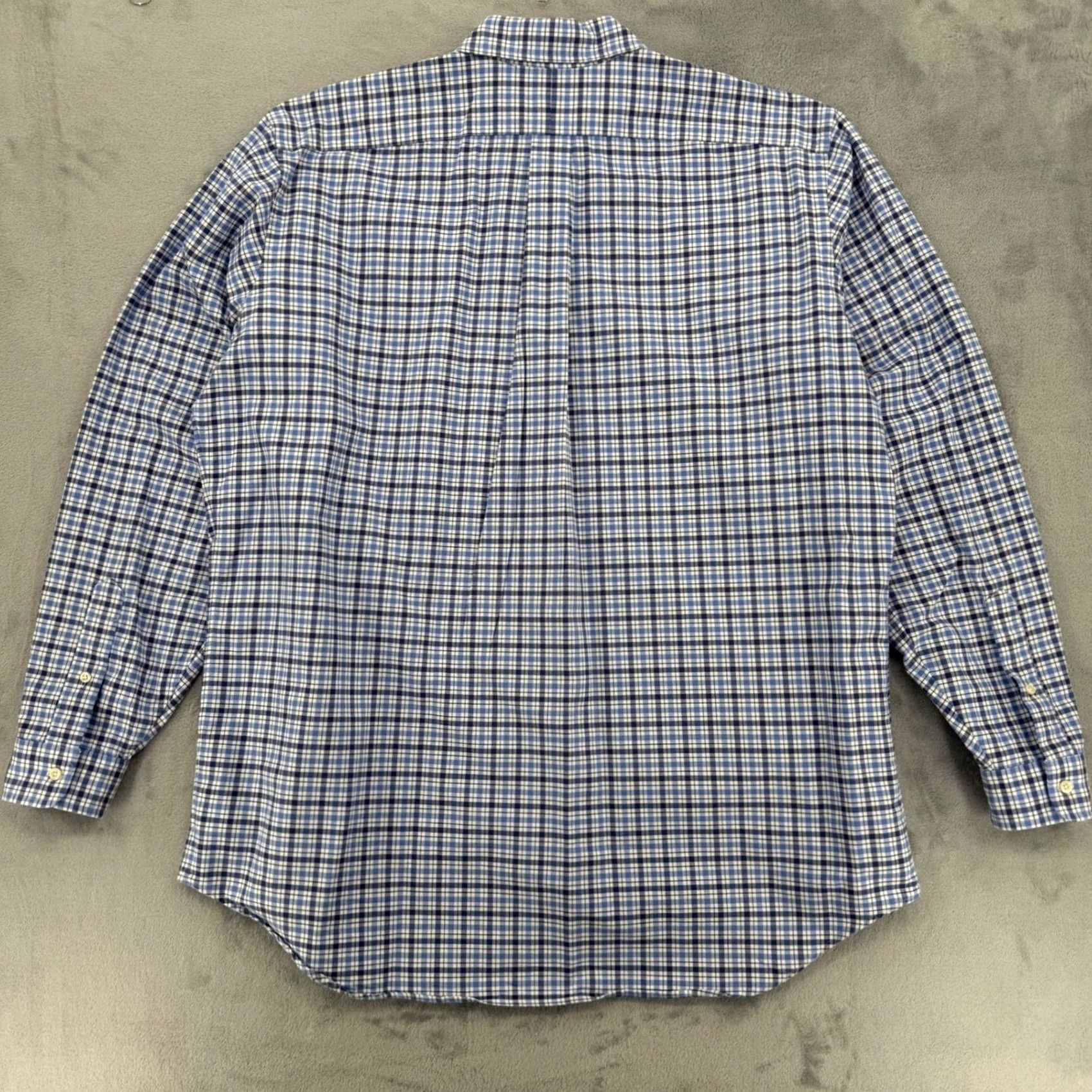 Ralph Lauren Ralph Lauren Mens Button-Down Shirt Blue White Check Cotton XLT Regular Sleeve Long Button-Up Size US XL / EU 56 / 4 - 7 Thumbnail