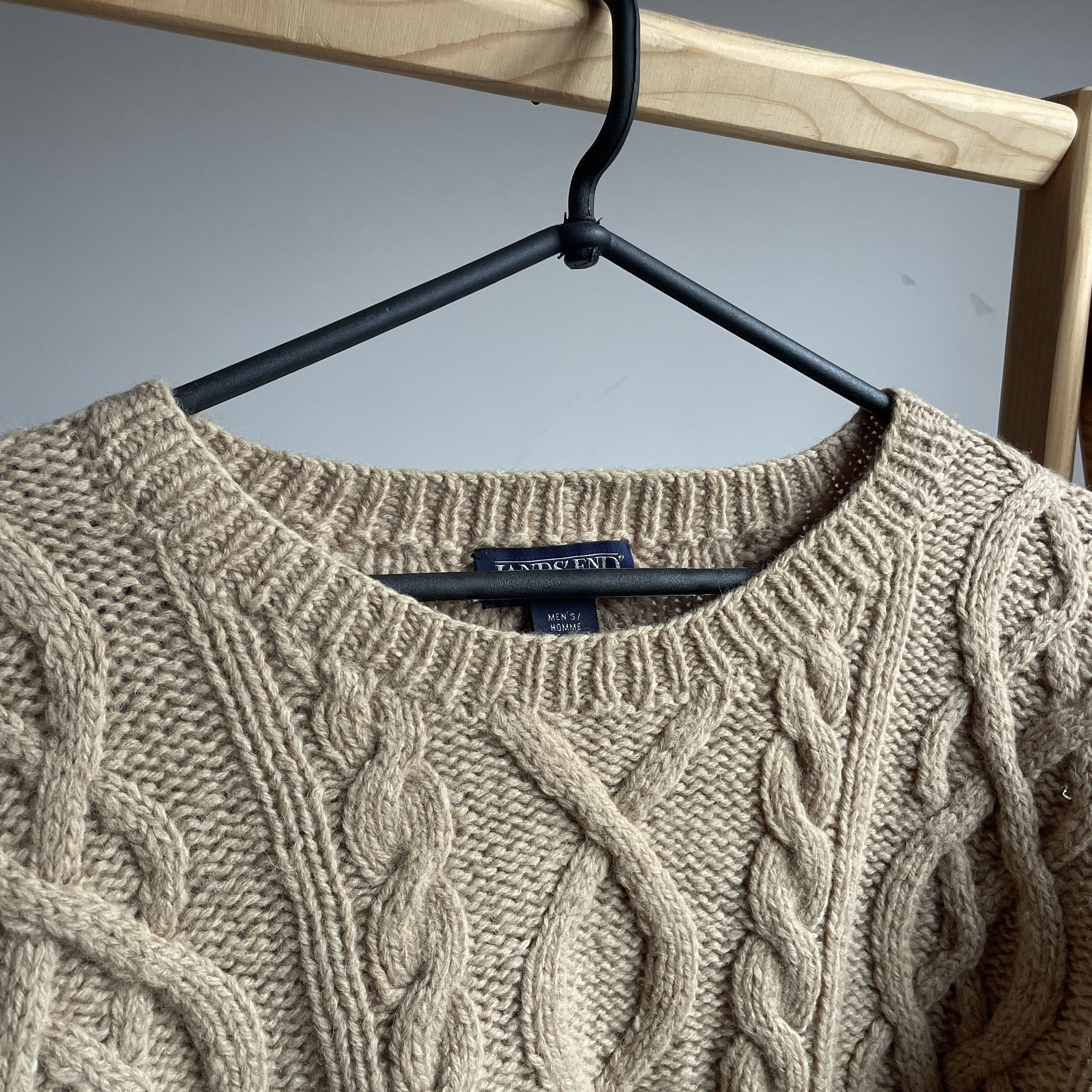 Lands' End Lands End Vintage Cable Knit Heavy Wool Sweater Size XL Size US XL / EU 56 / 4 - 7 Thumbnail