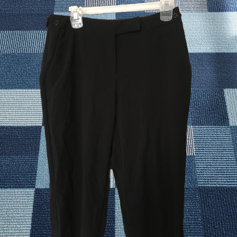 Vintage EMMA JAMES PETITE Black Flat Zipper Front Stretch Dress Pants 8P Womens Pants Size 30" / US 8 / IT 44 - 1 Thumbnail