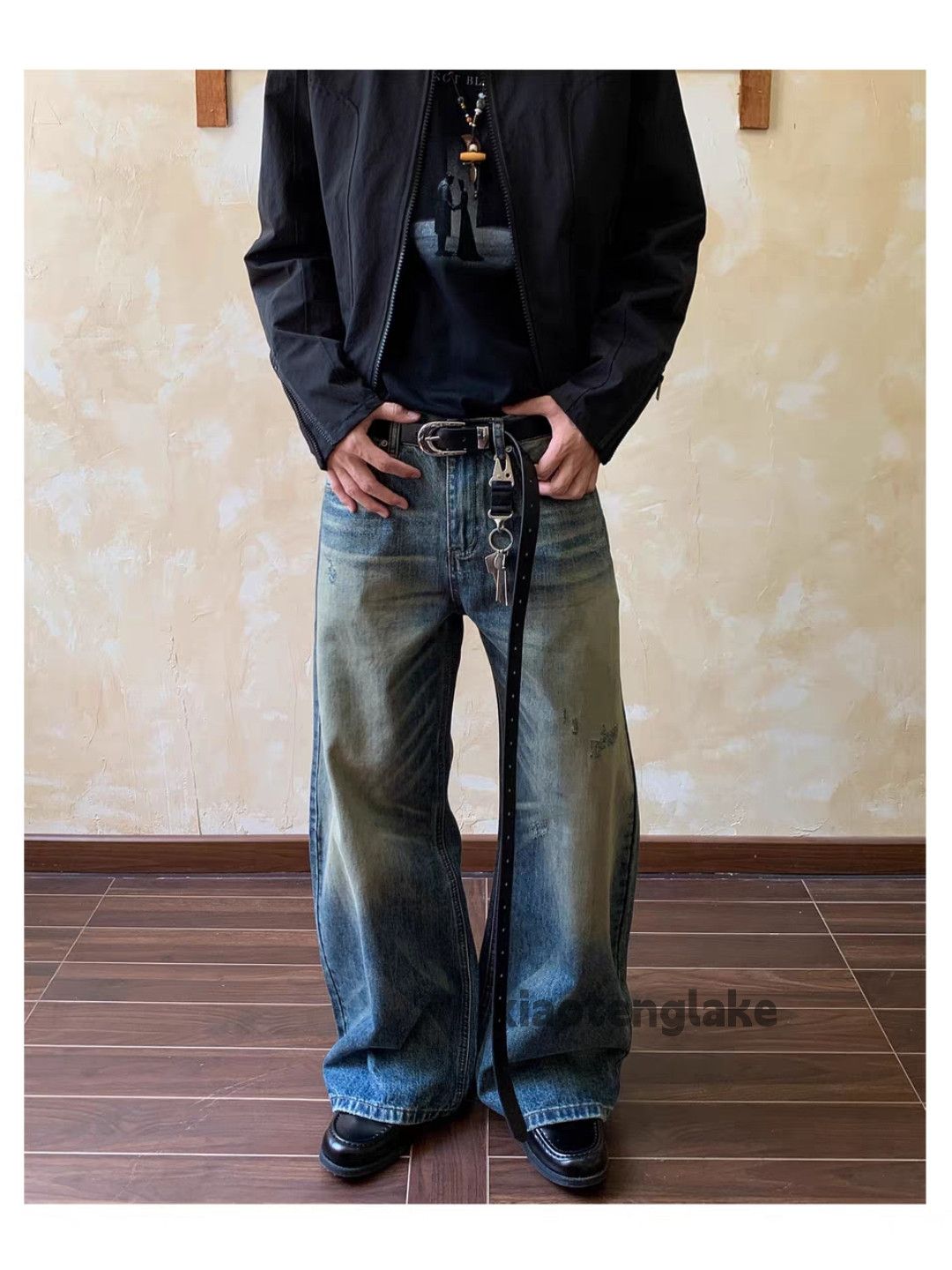 Jean Custom wide Leg flared loose baggy yuppie y2k jeans Size US 33 - 8 Thumbnail