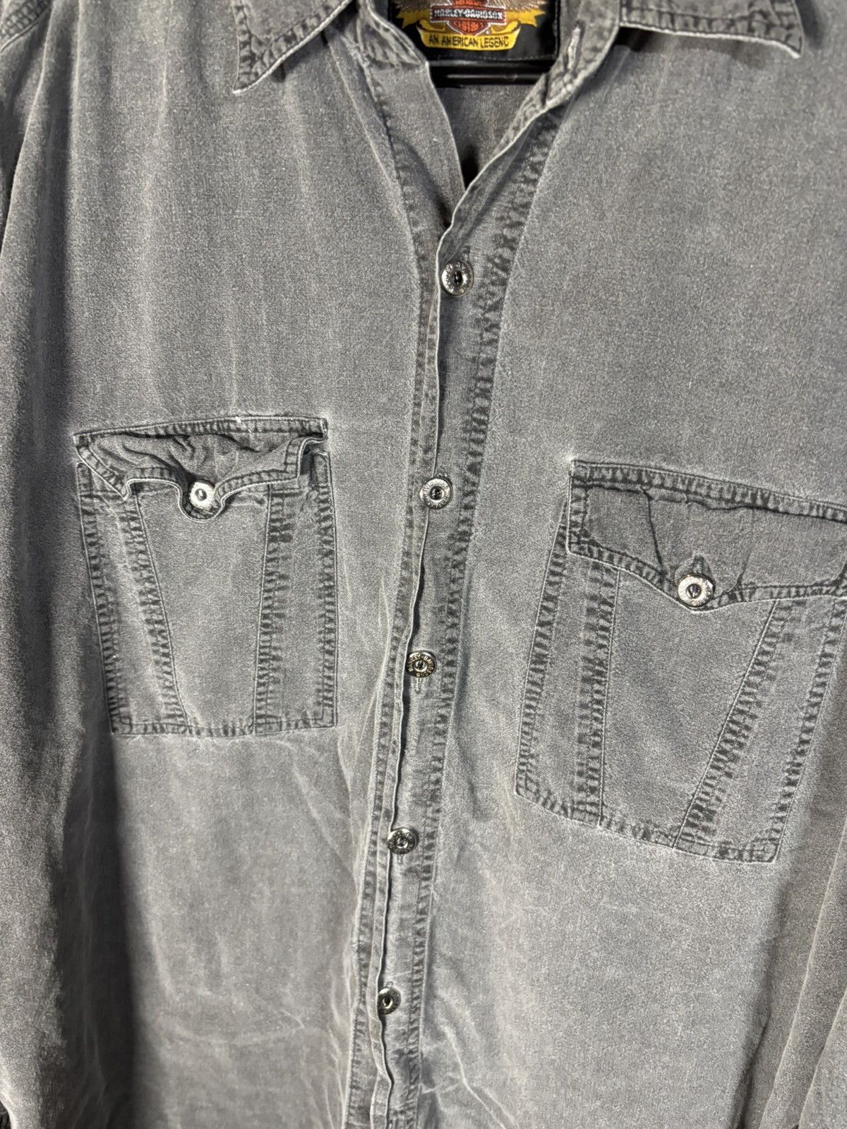 Harley Davidson Harley Davidson Embroidered Grey Button Down Shirt Adult XL Size US XL / EU 56 / 4 - 2 Thumbnail