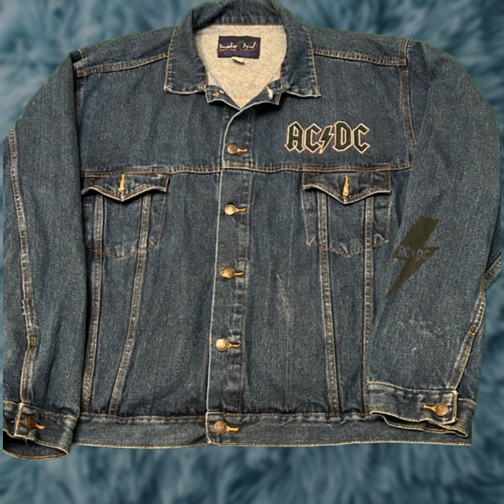 Canon VINTAGE ACDC About To Rock Cannon Rock Band VTG Denim Jacket Mens XXL Blue 90s Rock Music Jacket Mens XXL Size US XXL / EU 58 / 5 - 1 Thumbnail