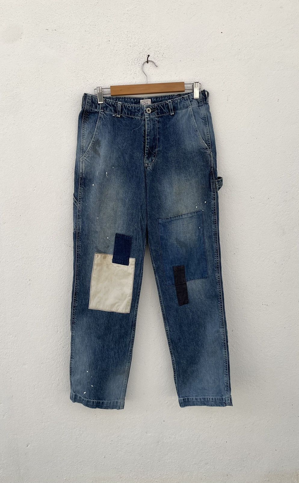 image of D’Sh By Urban Research Doors Carpenter Patchwork Pant in Blue, Men's (Size 30)