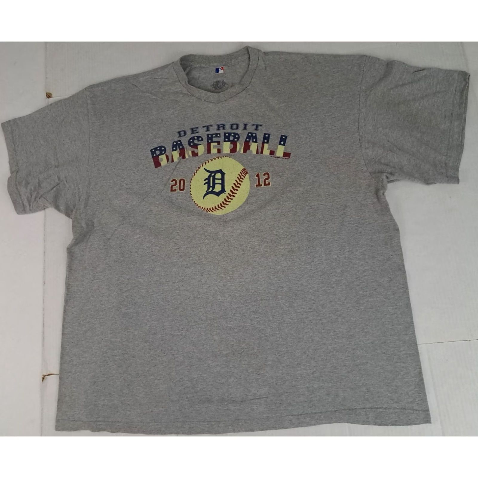 MLB VINTAGE Detroit Tigers MLB 3XL T-Shirt Gray Cotton Crew Neck Short Sleeve Verlander Patriotic Baseball Shirt Boys Mens Womens Unisex Adults Size US XXL / EU 58 / 5 - 3 Thumbnail