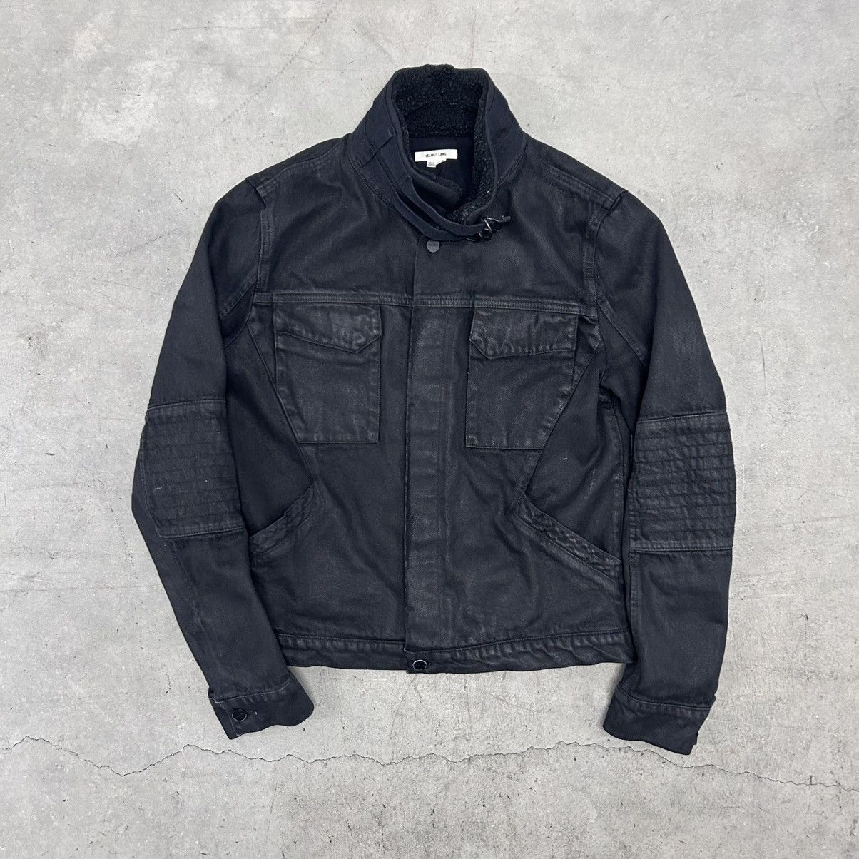 Helmut Lang Helmut Lang 1999 Coated Black Denim Jacket | Grailed