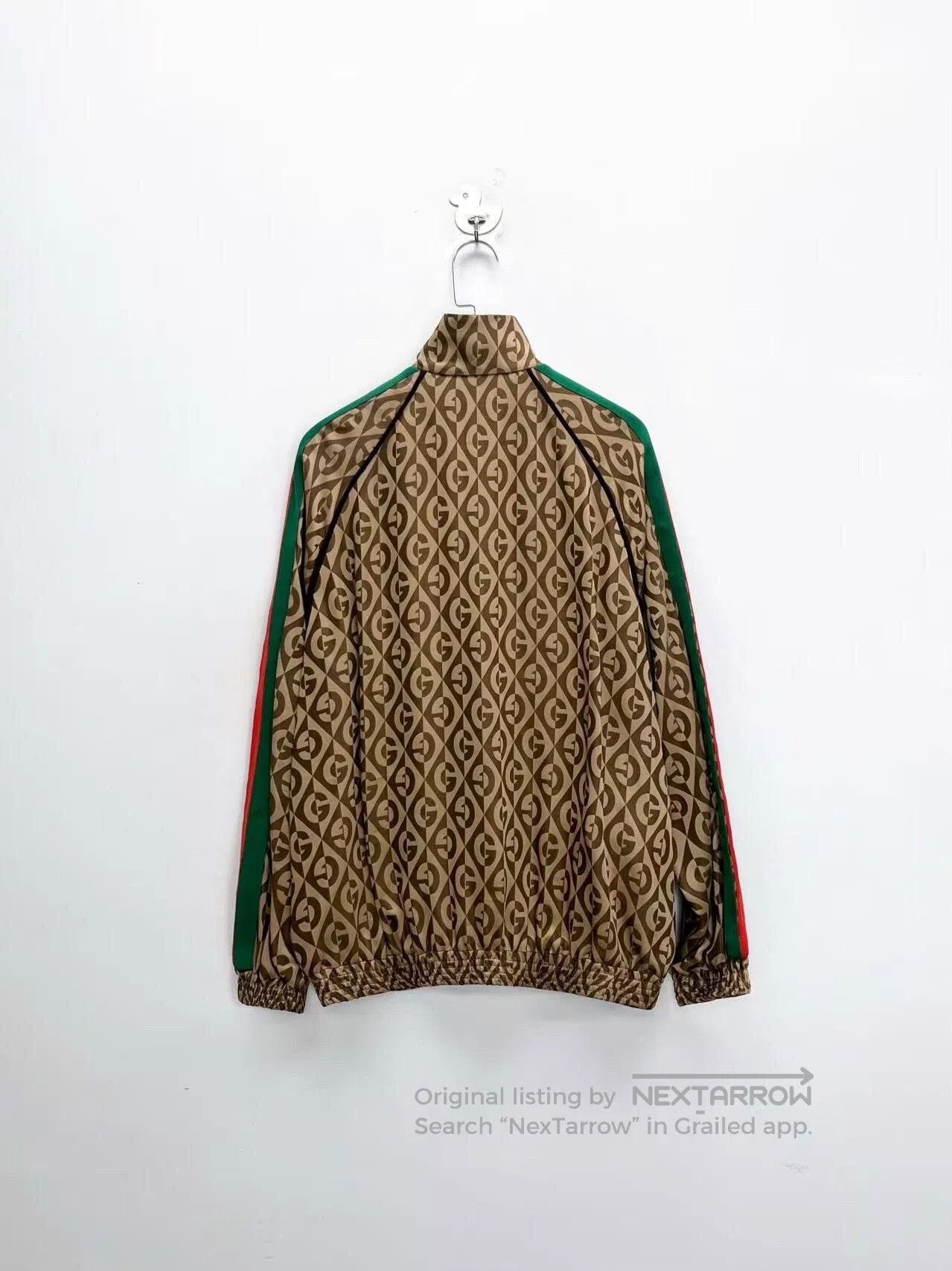 Gucci Gucci Diamond Print Zip Jacket with Red Green Stripes. Size US M / EU 48-50 / 2 - 2 Thumbnail
