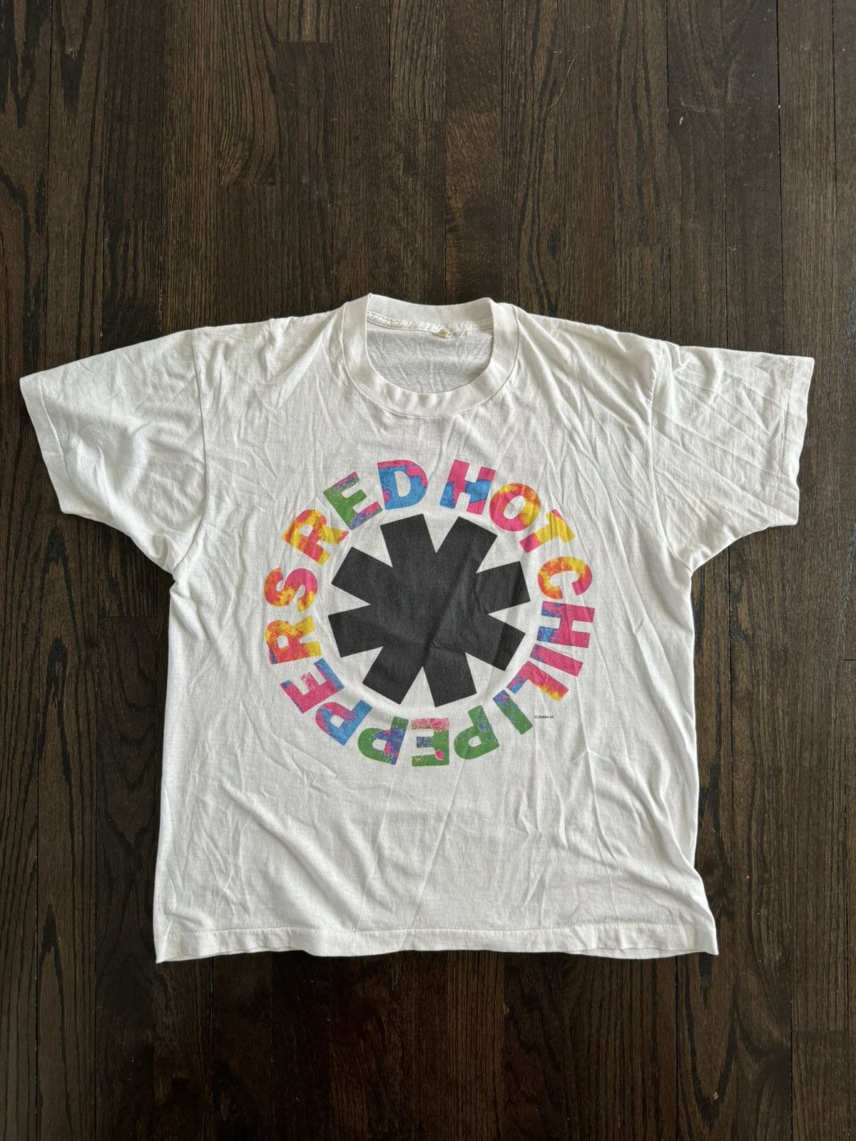 Image of Band Tees x Vintage Red Hot Chili Peppers Zebra 89 Positive Mental Octopus Tour in White (Size XL)