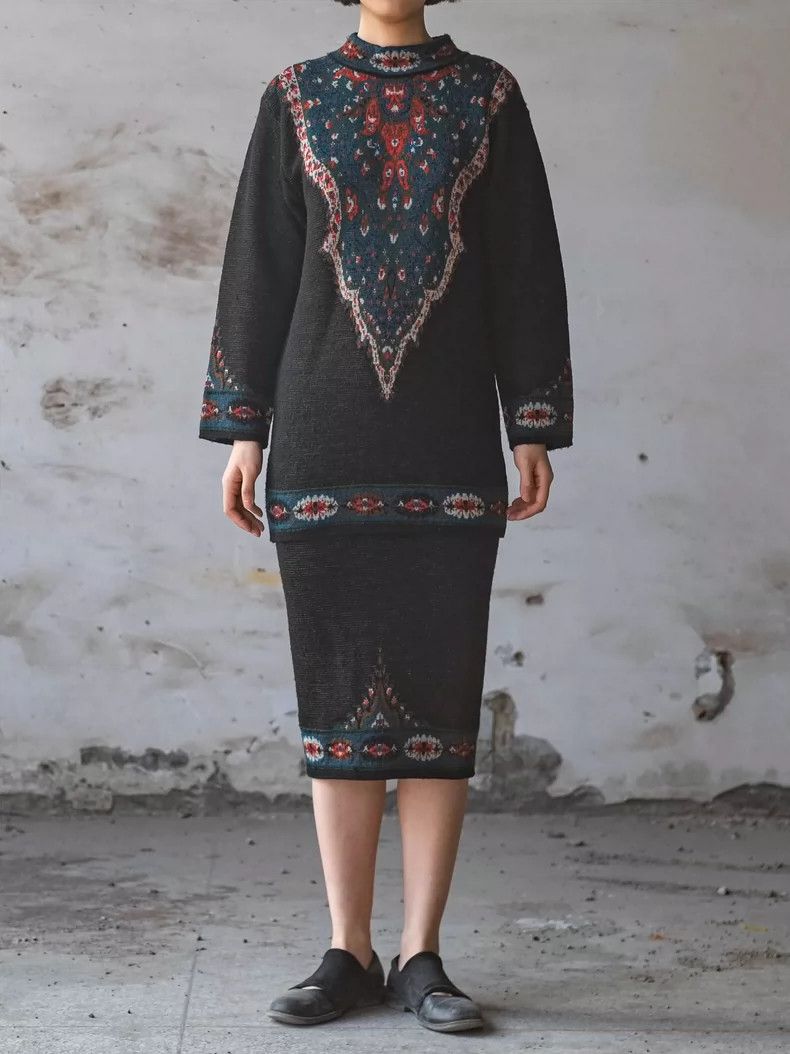 Kenzo KENZO Ethnic knit suit in late 1970s and early 1980s Size M / US 6-8 / IT 42-44 - 3 Thumbnail