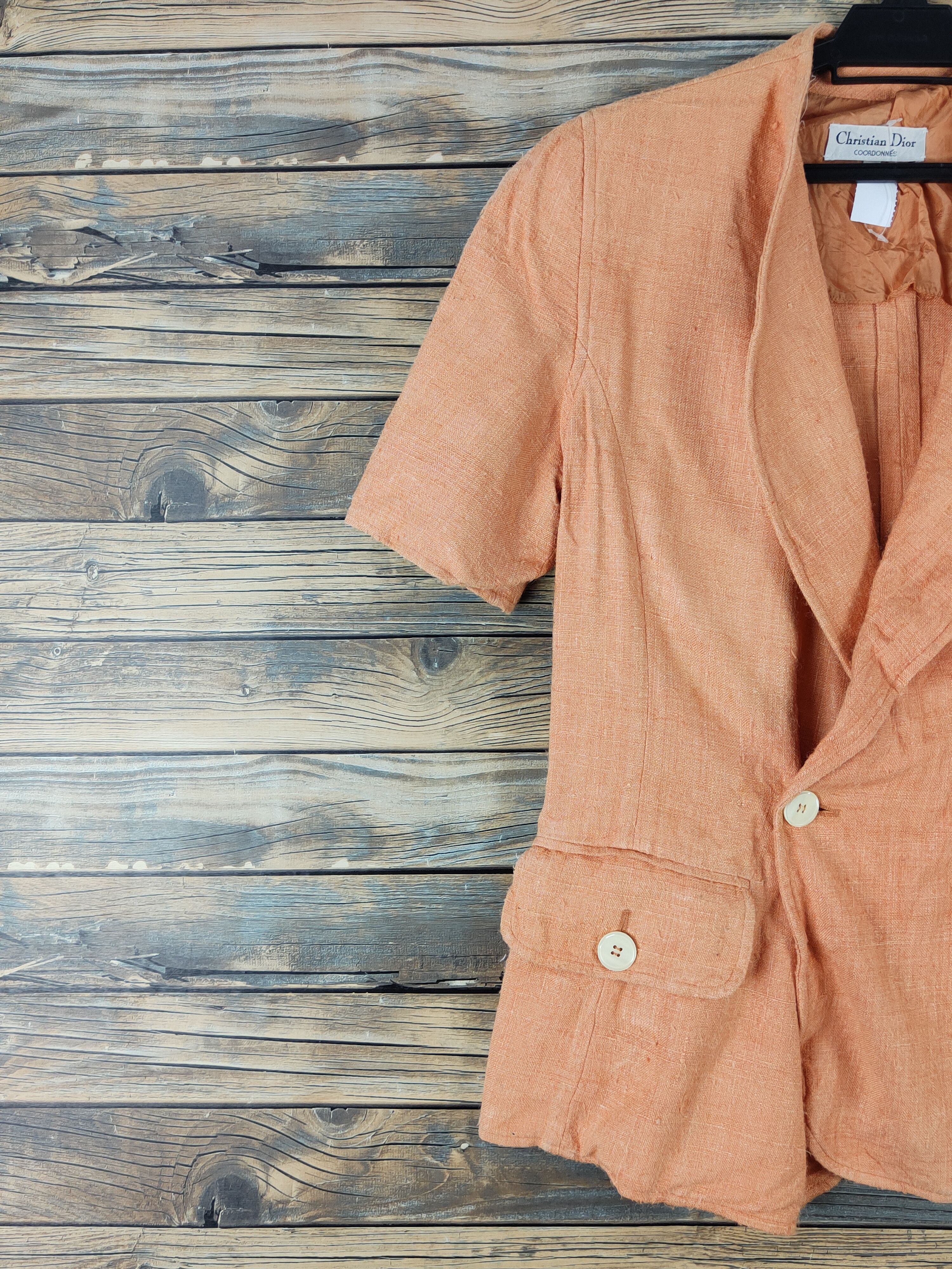 Christian Dior Monsieur DL Christian Dior Orange Short Sleeve Blazers #1394 Size XL / US 12-14 / IT 48-50 - 3 Thumbnail