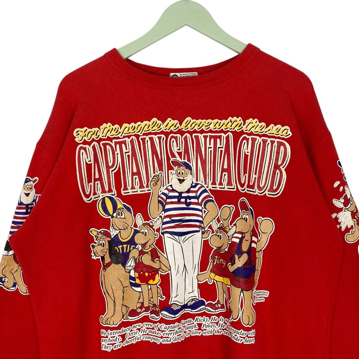 Vintage Vintage 90s Captain Santa Sweatshirt Crewneck Red Size L Size US L / EU 52-54 / 3 - 4 Thumbnail