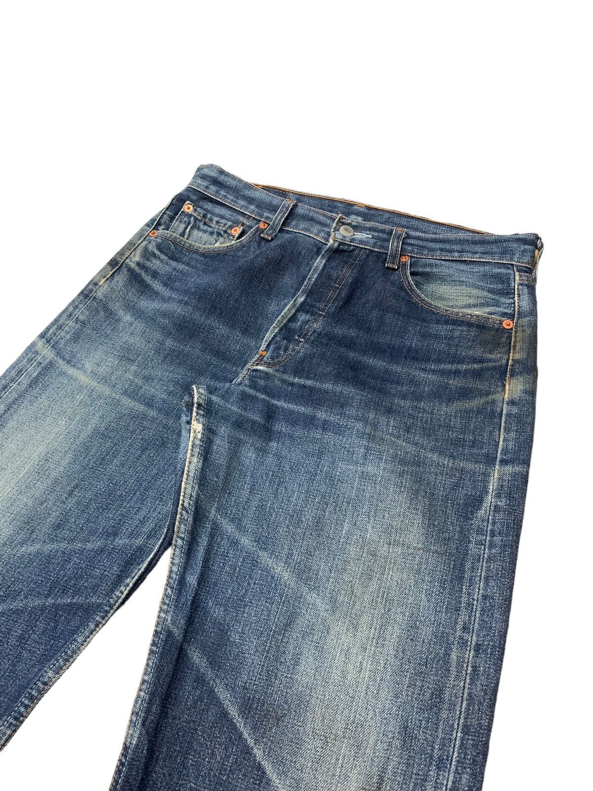 Levi's Levis 501 Buttonfly Distressed Whiskering Denim Pants (AB35) Size US 29 - 5 Thumbnail