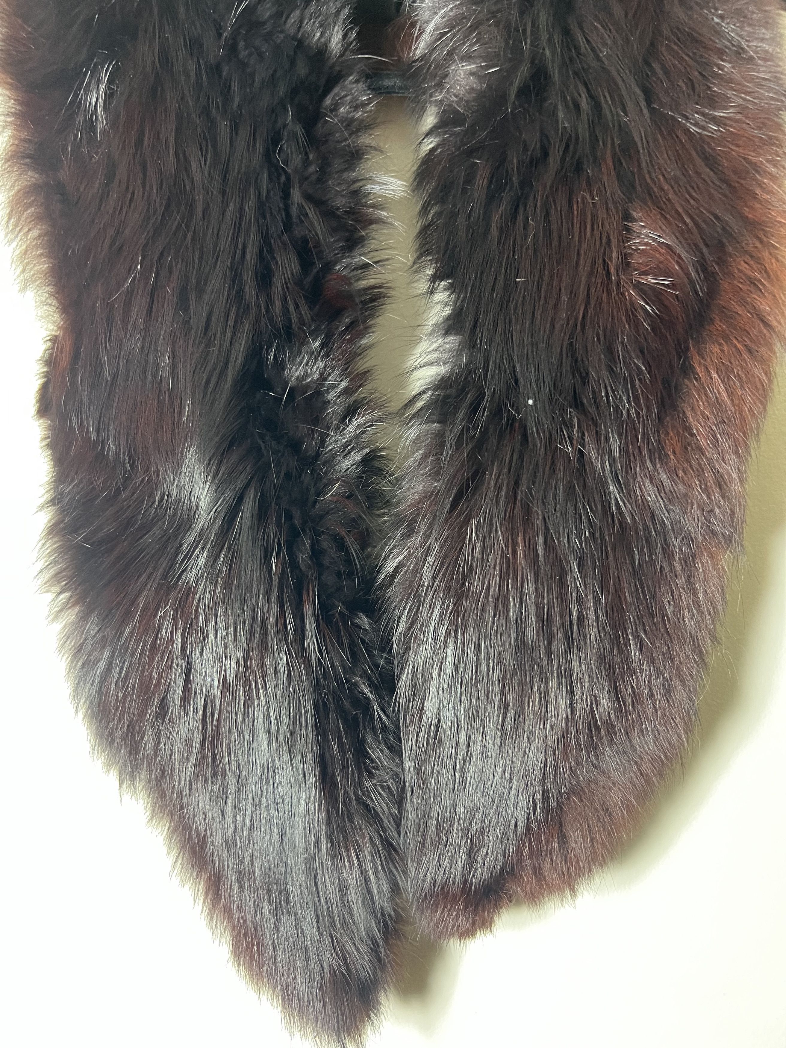 Vintage Vintage 1950's-1960's Black Fox Fur Collar for Knit Sweater Size ONE SIZE - 2 Thumbnail