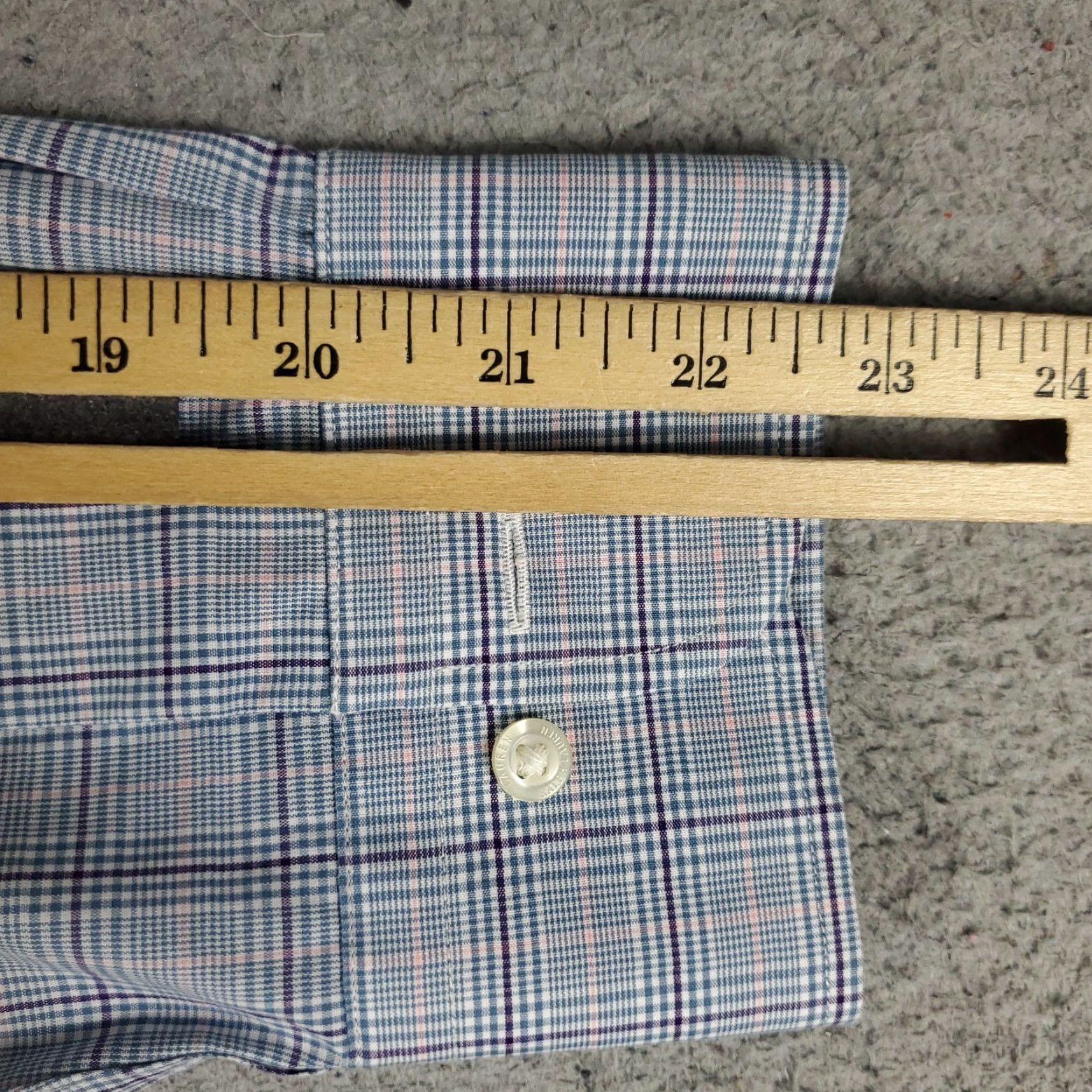 Ralph Lauren Ralph Lauren Shirt Mens Dress Button Up Long Sleeve 17 Blue Plaid Size 46R - 6 Thumbnail