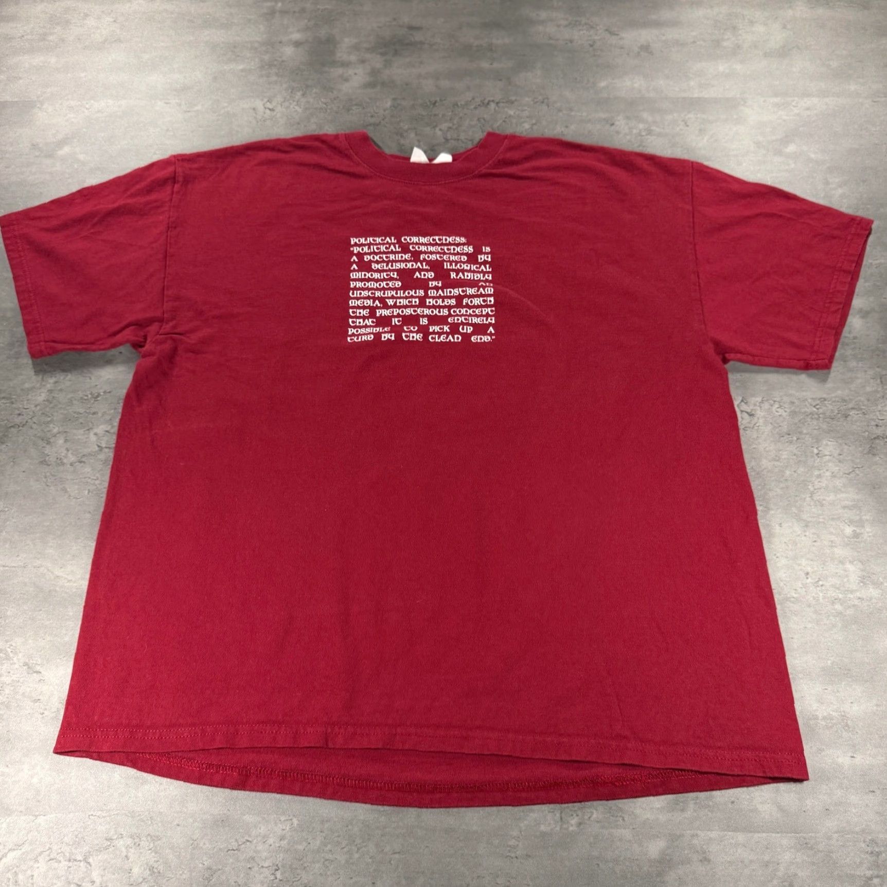 Hanes VINTAGE 90s Comedy Script T Shirt Red Hanes Nano-T Mens M Graphic Print Shirt Size US M / EU 48-50 / 2 - 3 Thumbnail