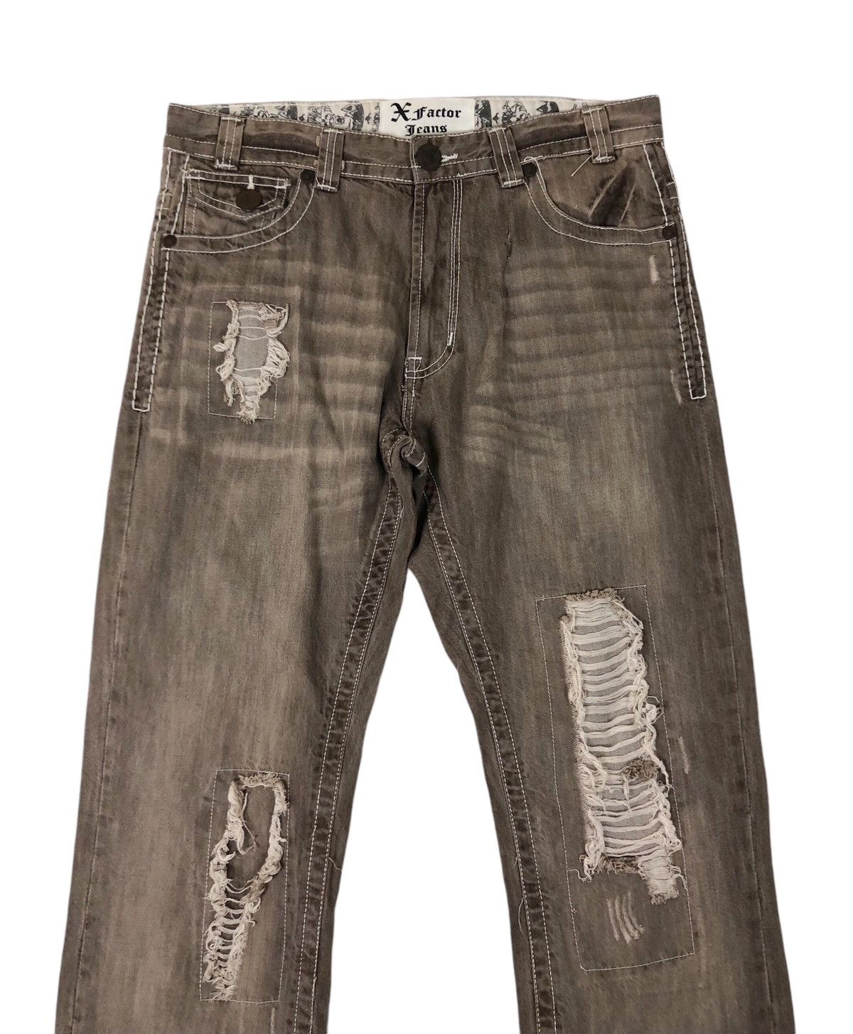Japanese Brand Japan Brand XFactor Distress Denim Jeans Size US 34 / EU 50 - 3 Thumbnail